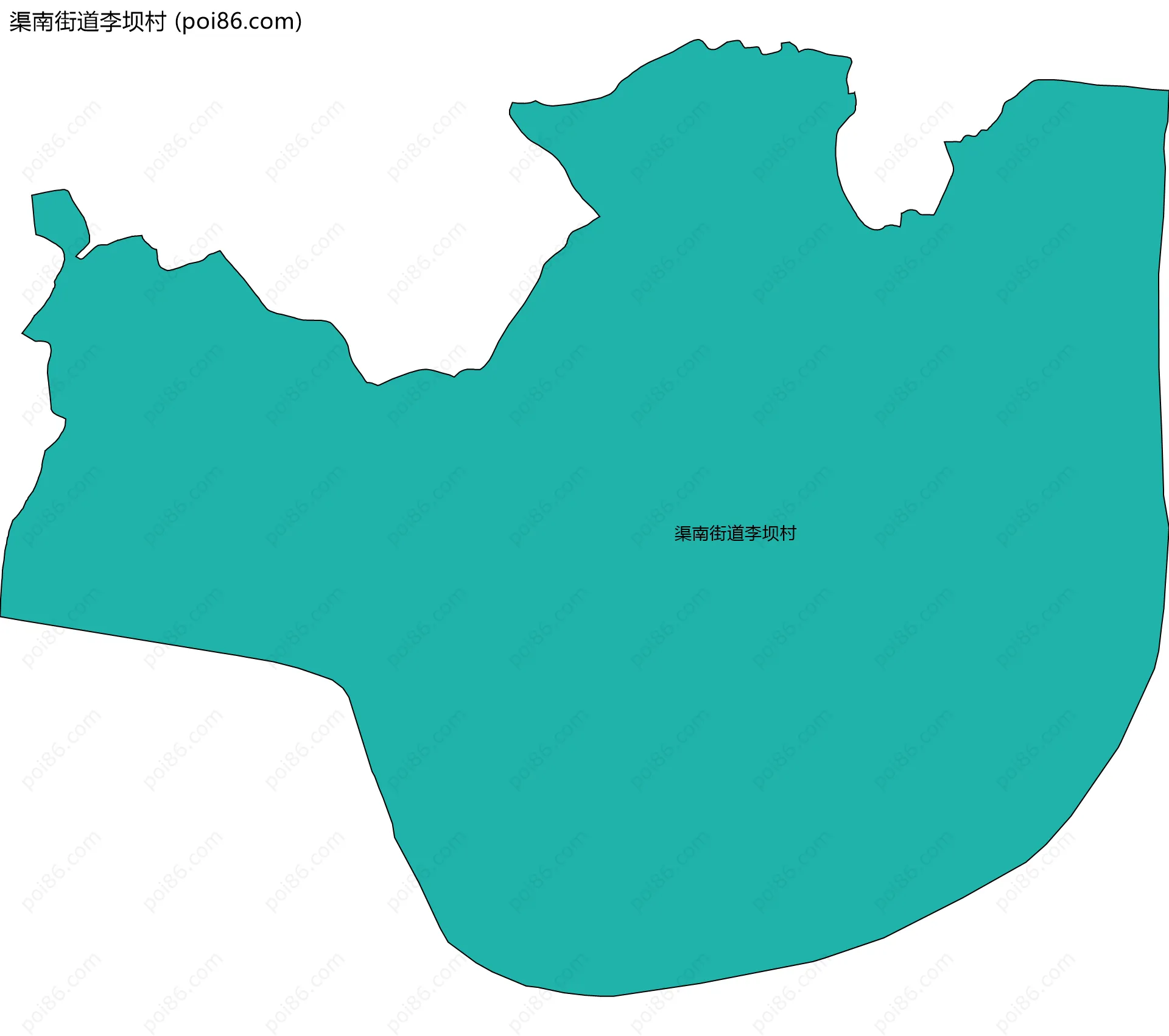 渠南街道李坝村边界地图