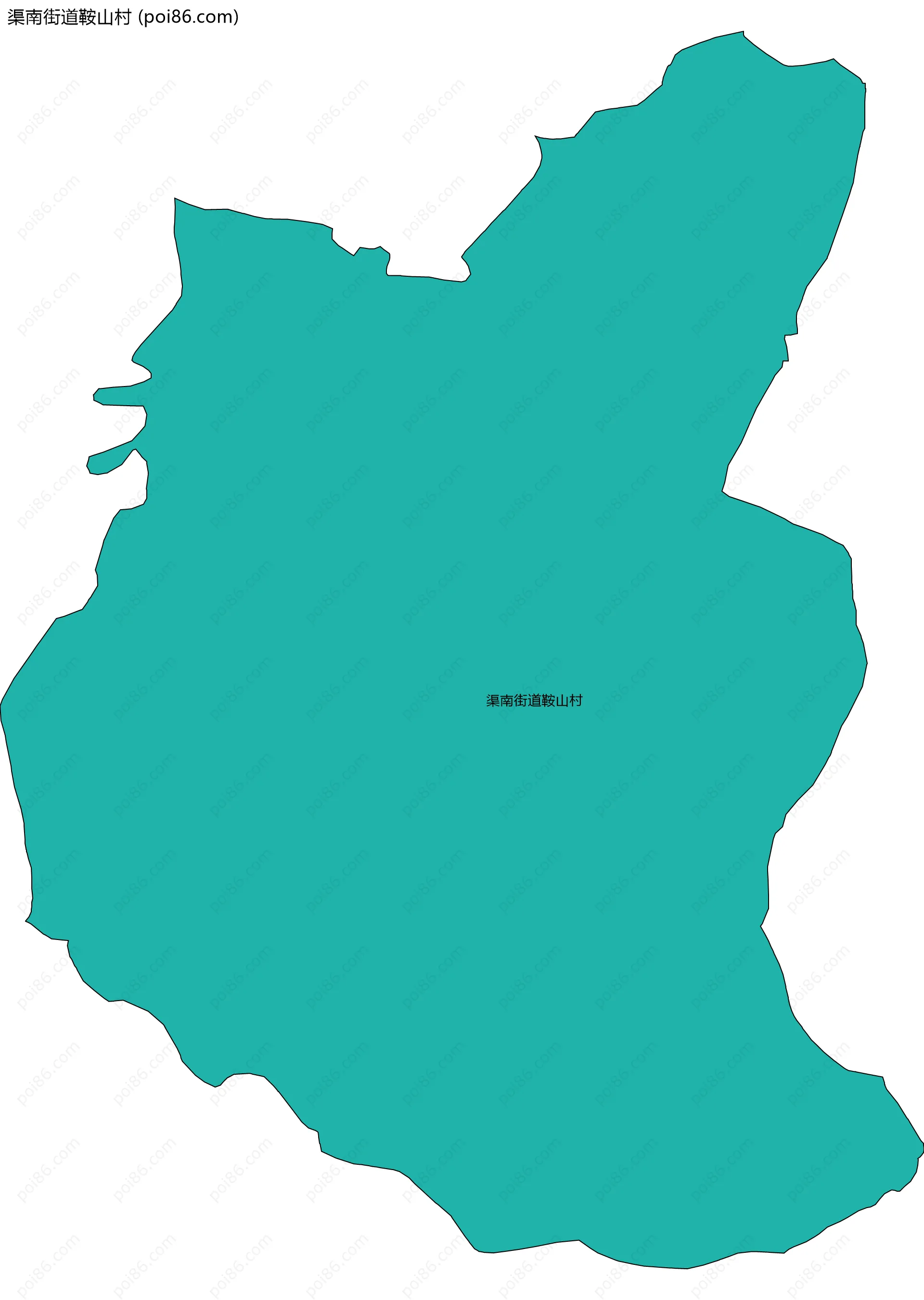 渠南街道鞍山村边界地图