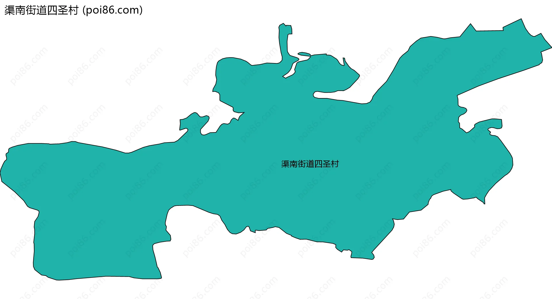 渠南街道四圣村边界地图