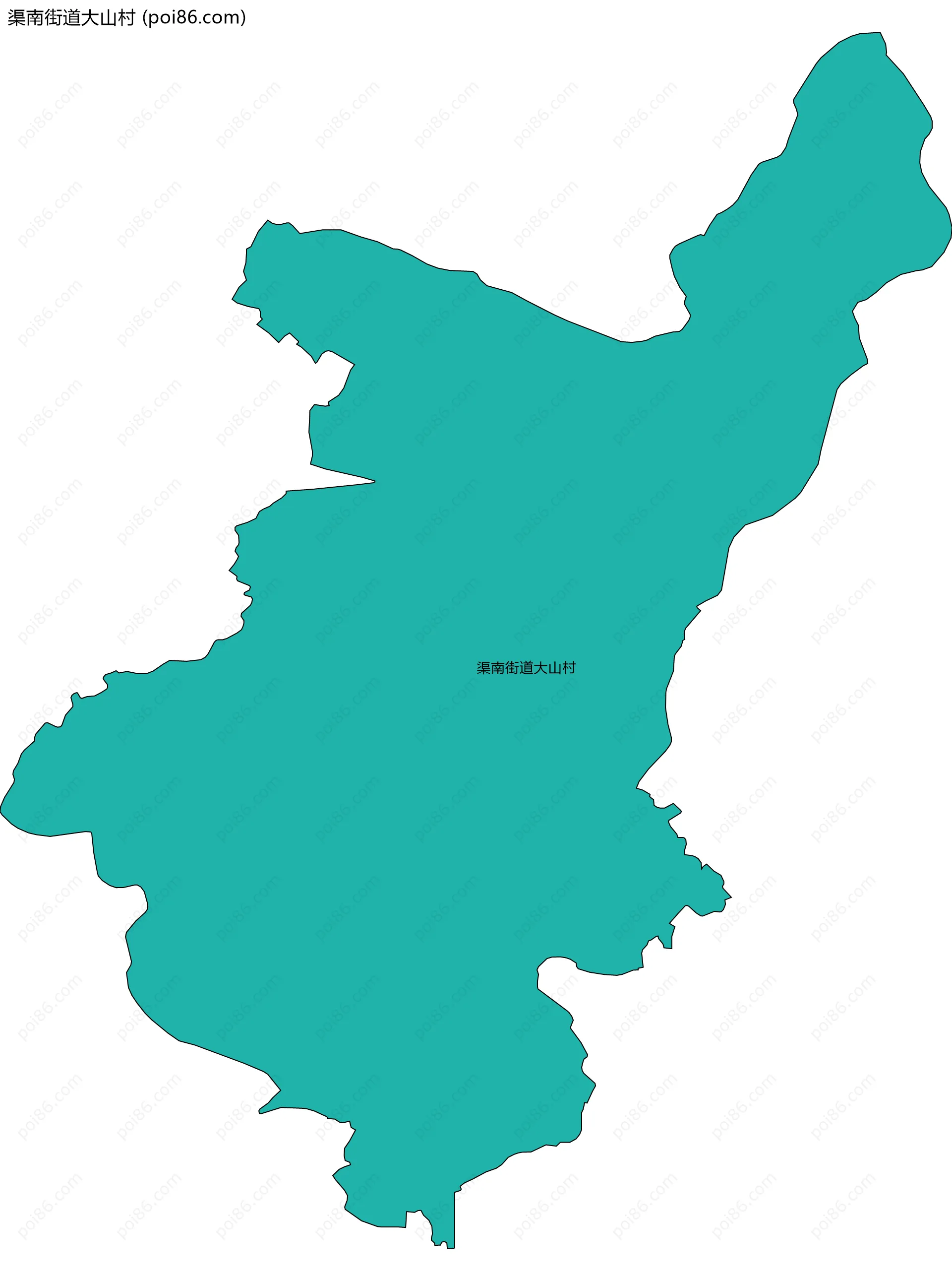 渠南街道大山村边界地图