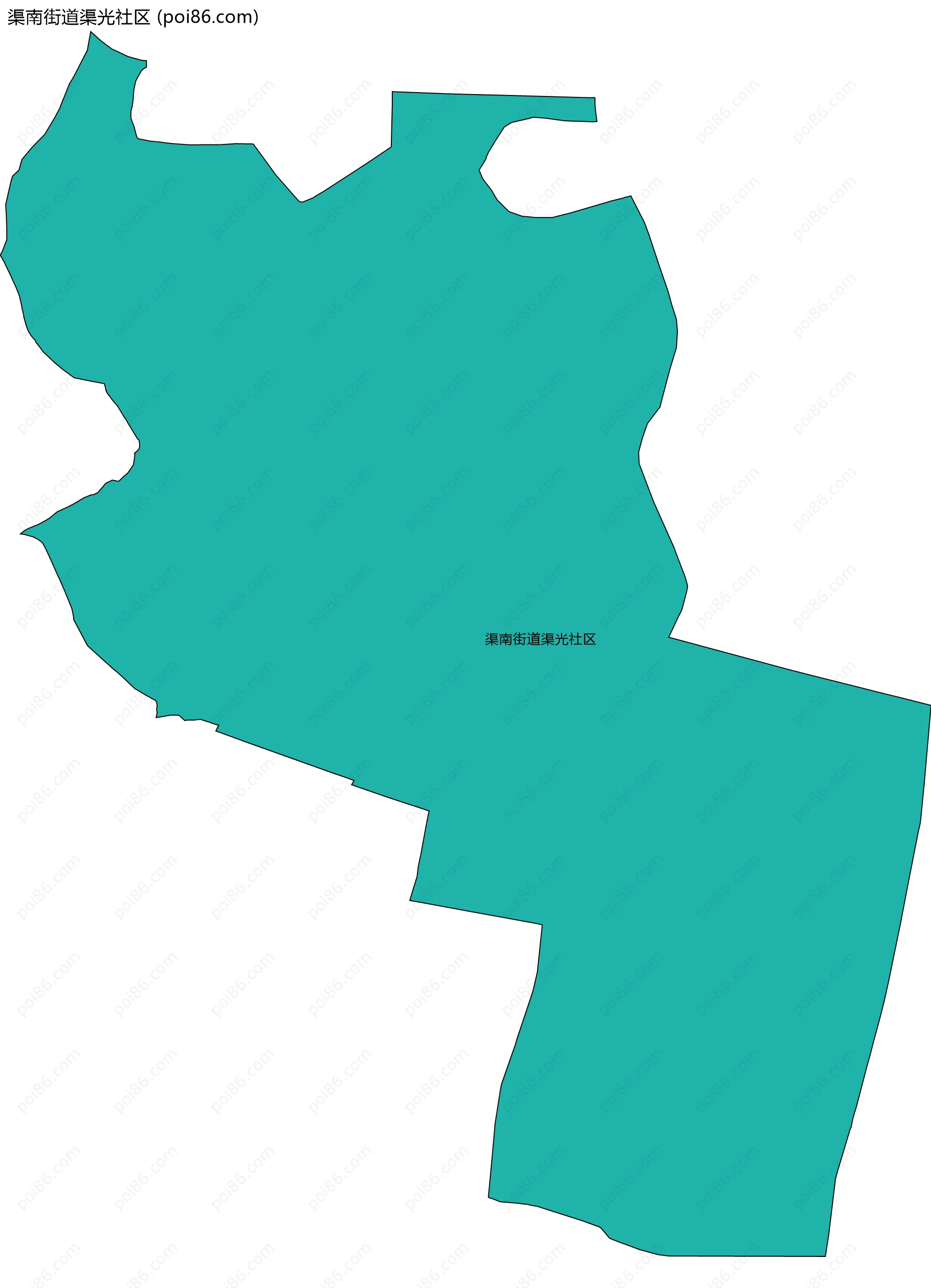 渠南街道渠光社区边界地图