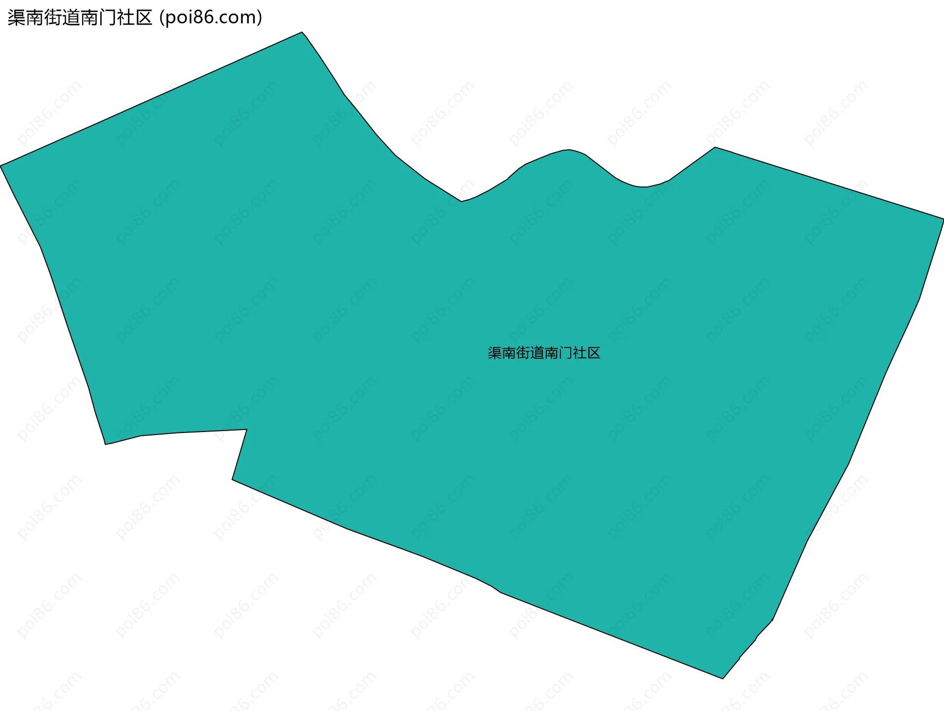 渠南街道南门社区边界地图