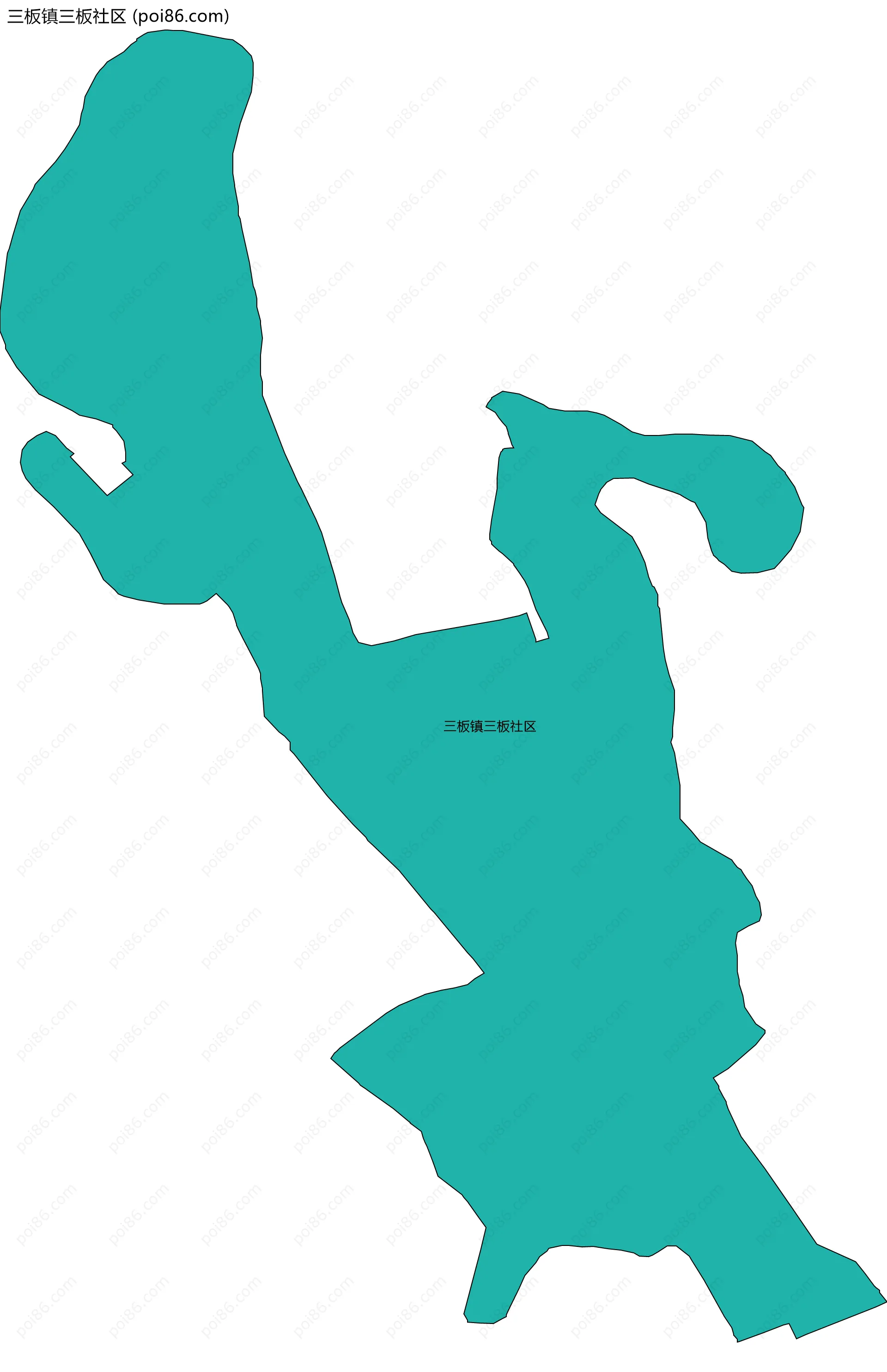 三板镇三板社区边界地图