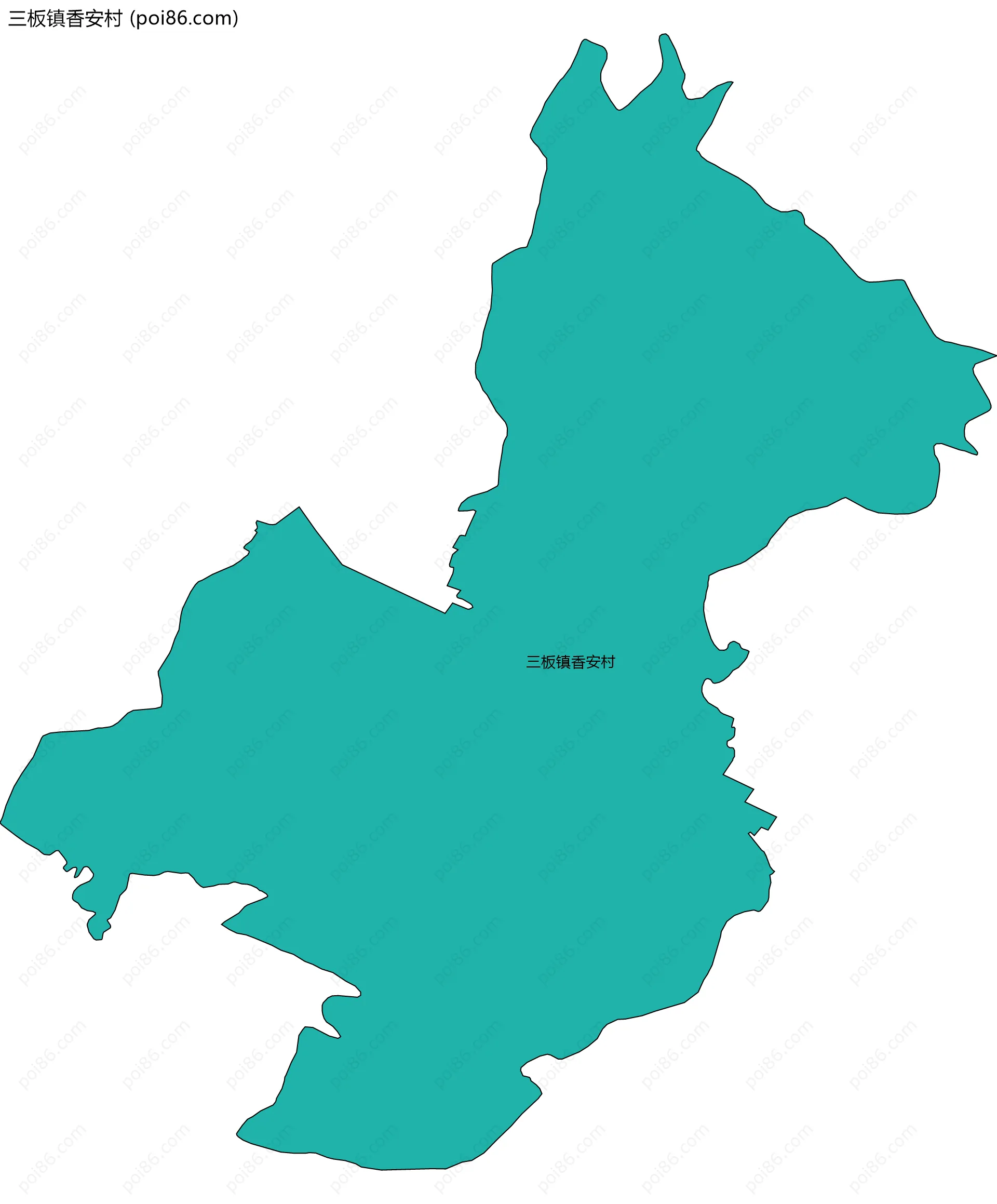 三板镇香安村边界地图