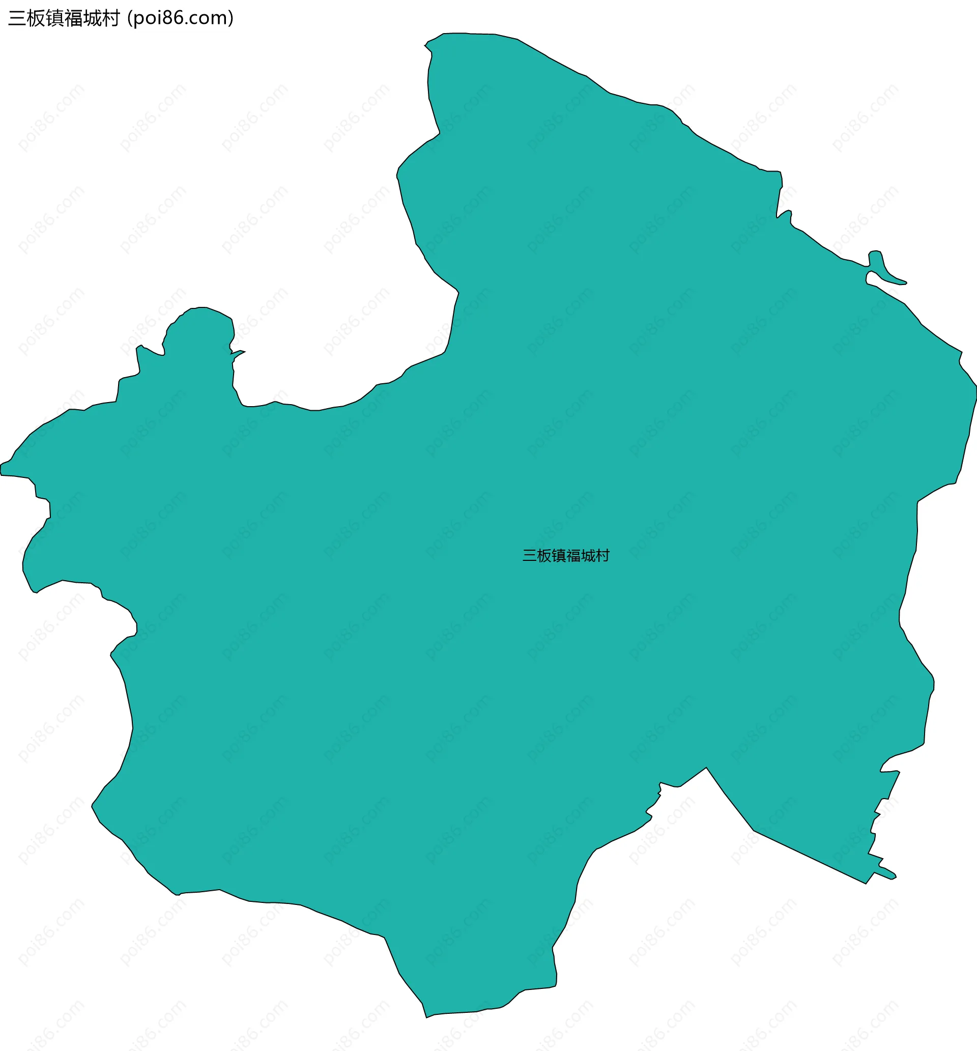 三板镇福城村边界地图