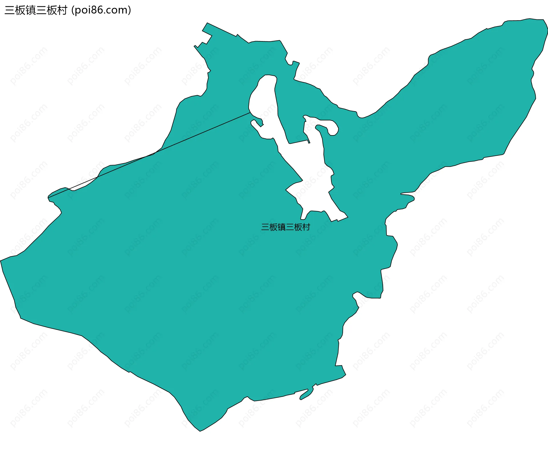 三板镇三板村边界地图