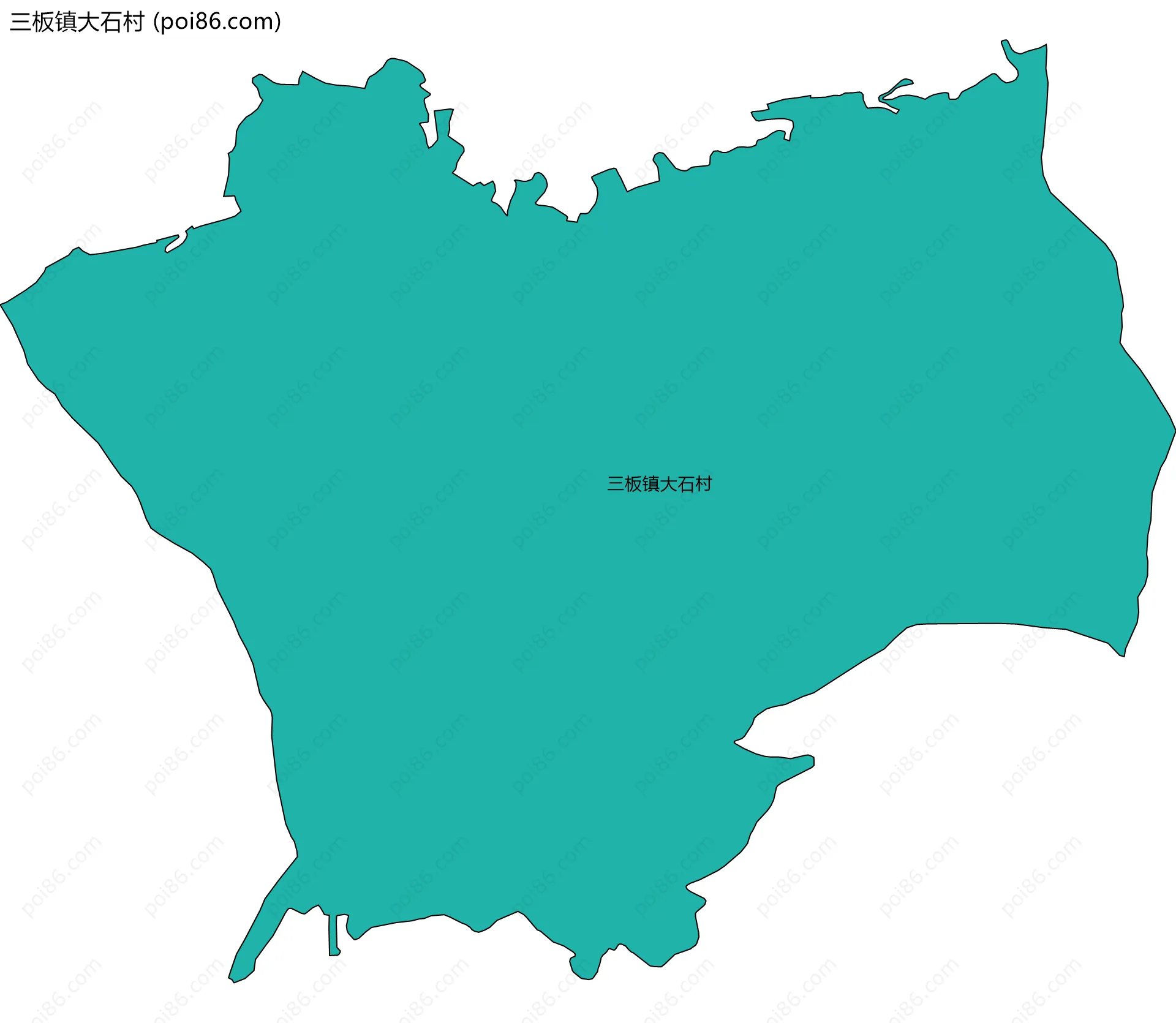 三板镇大石村边界地图