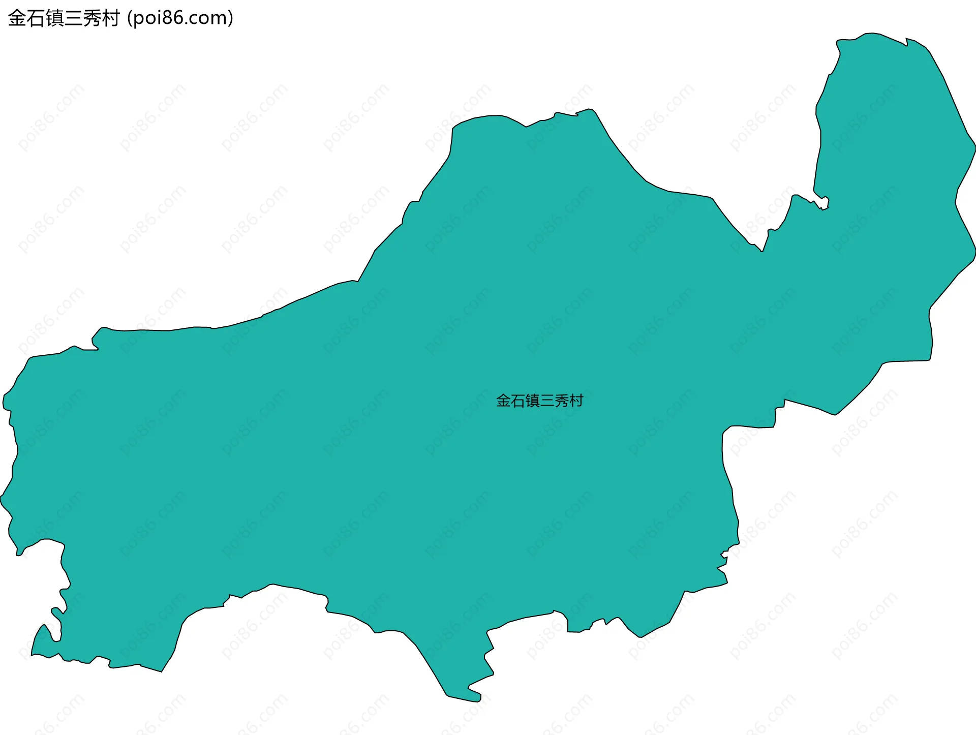 金石镇三秀村边界地图
