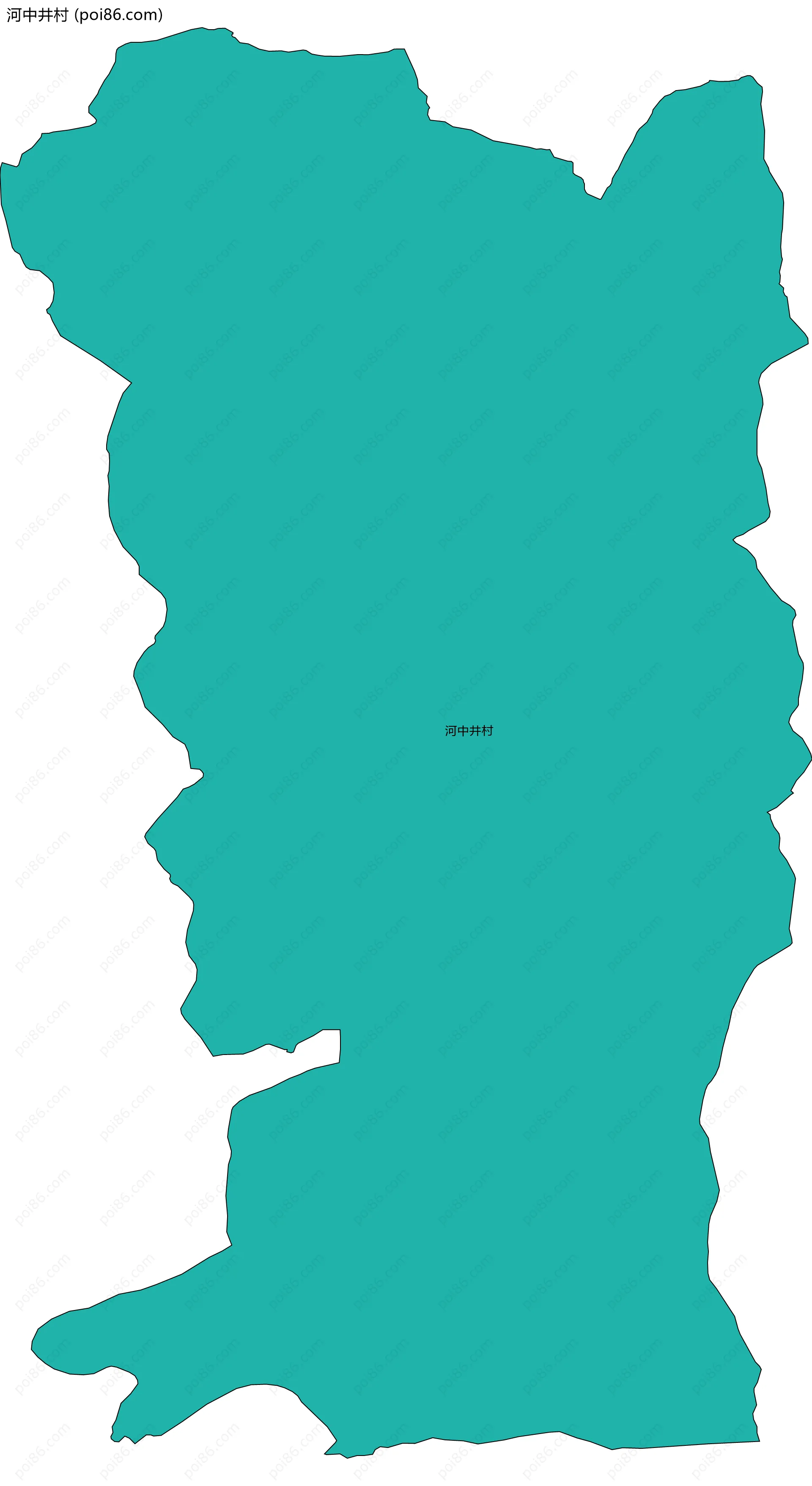 河中井村边界地图