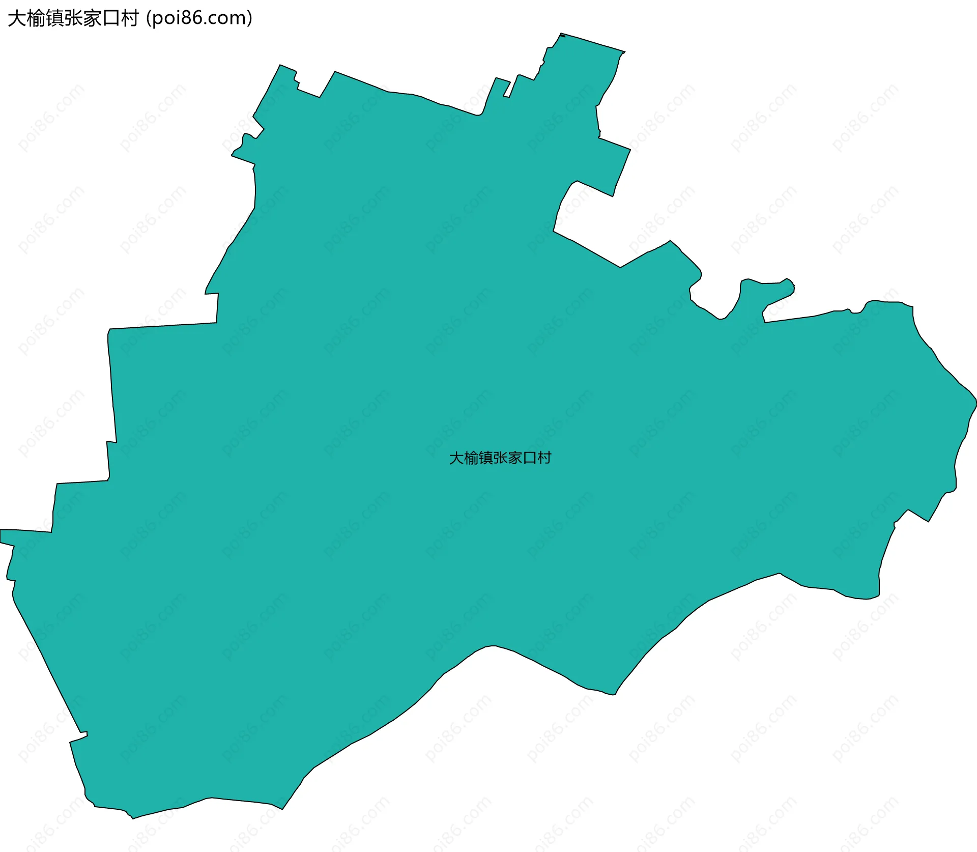 大榆镇张家口村边界地图