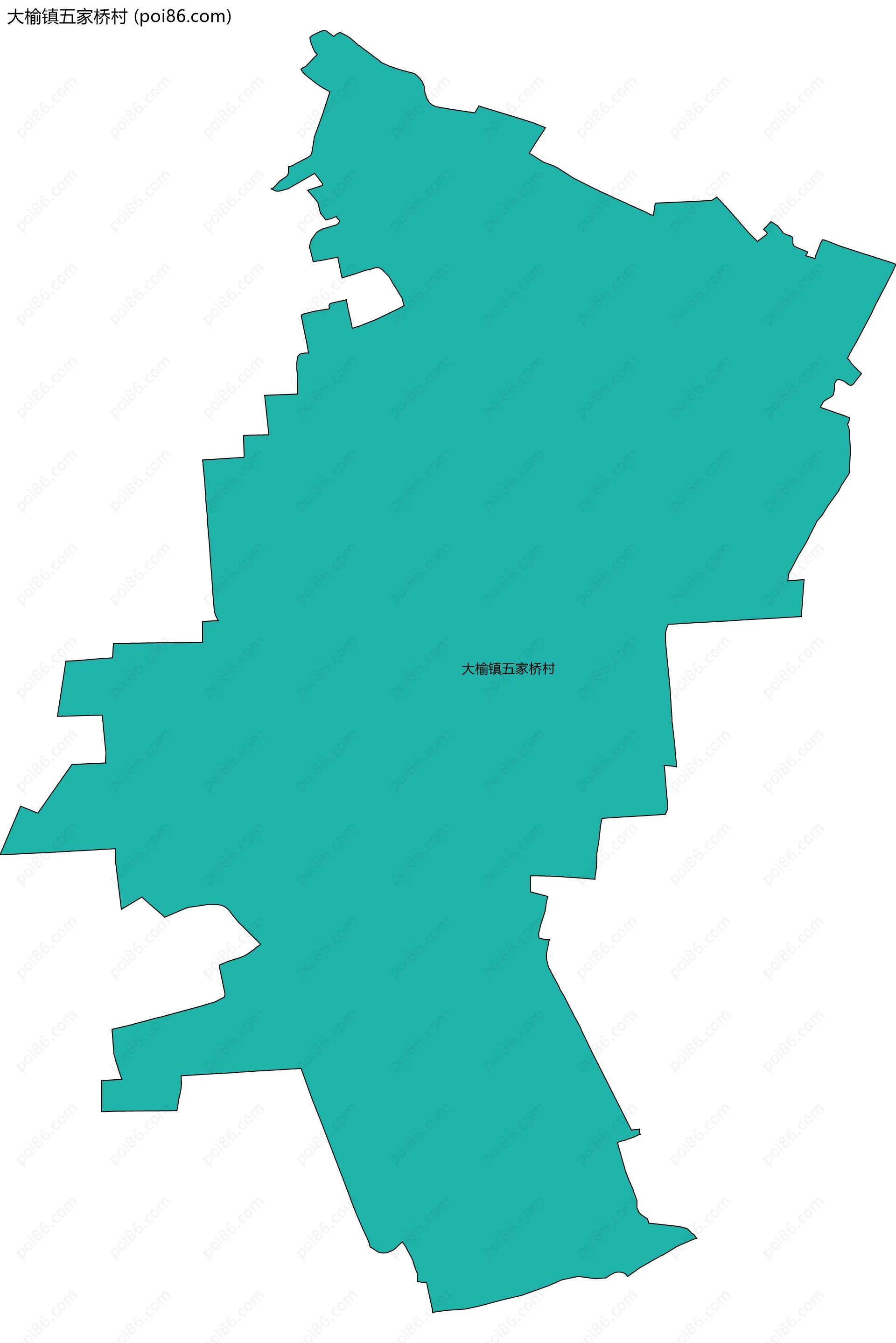 大榆镇五家桥村边界地图