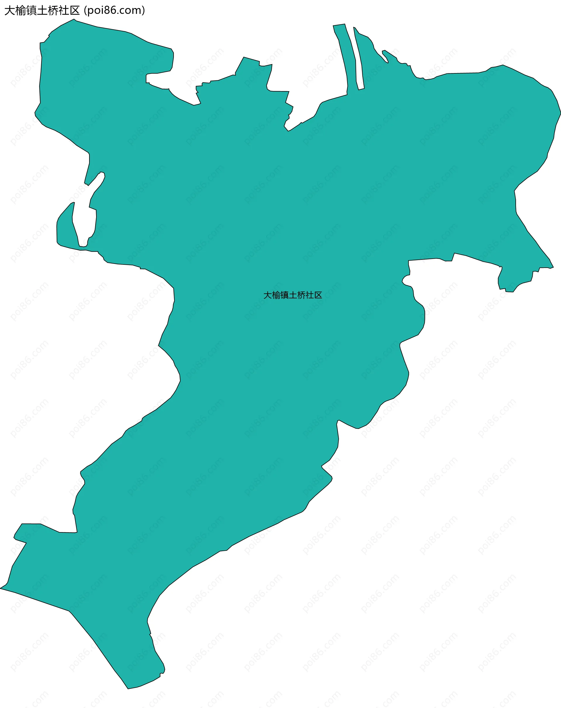 大榆镇土桥社区边界地图