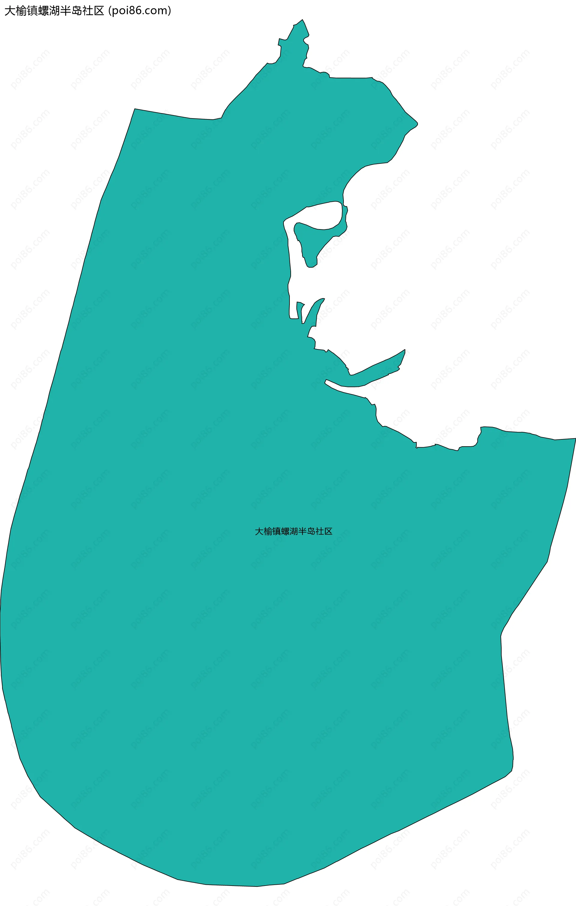 大榆镇螺湖半岛社区边界地图