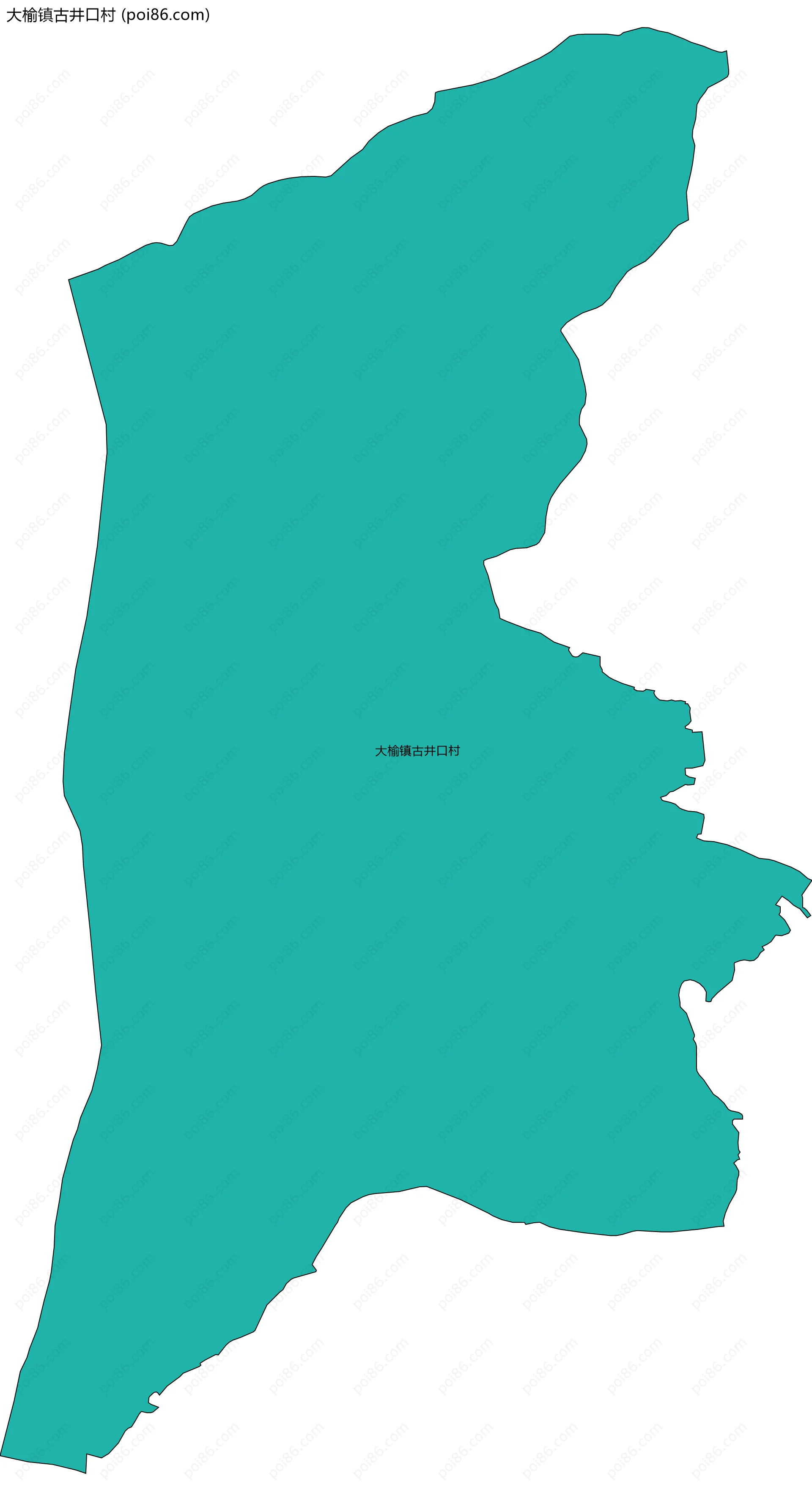 大榆镇古井口村边界地图