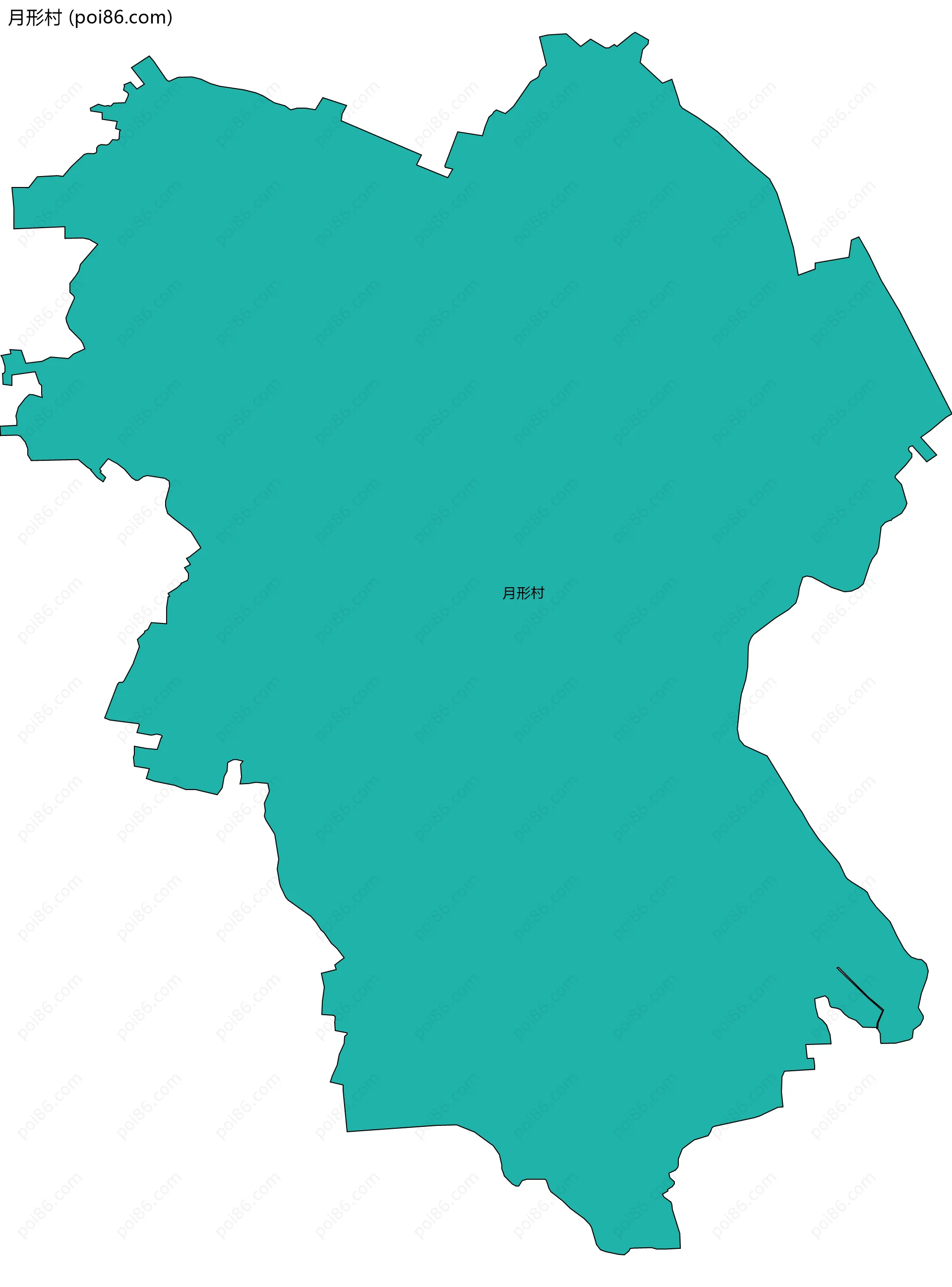 月形村边界地图