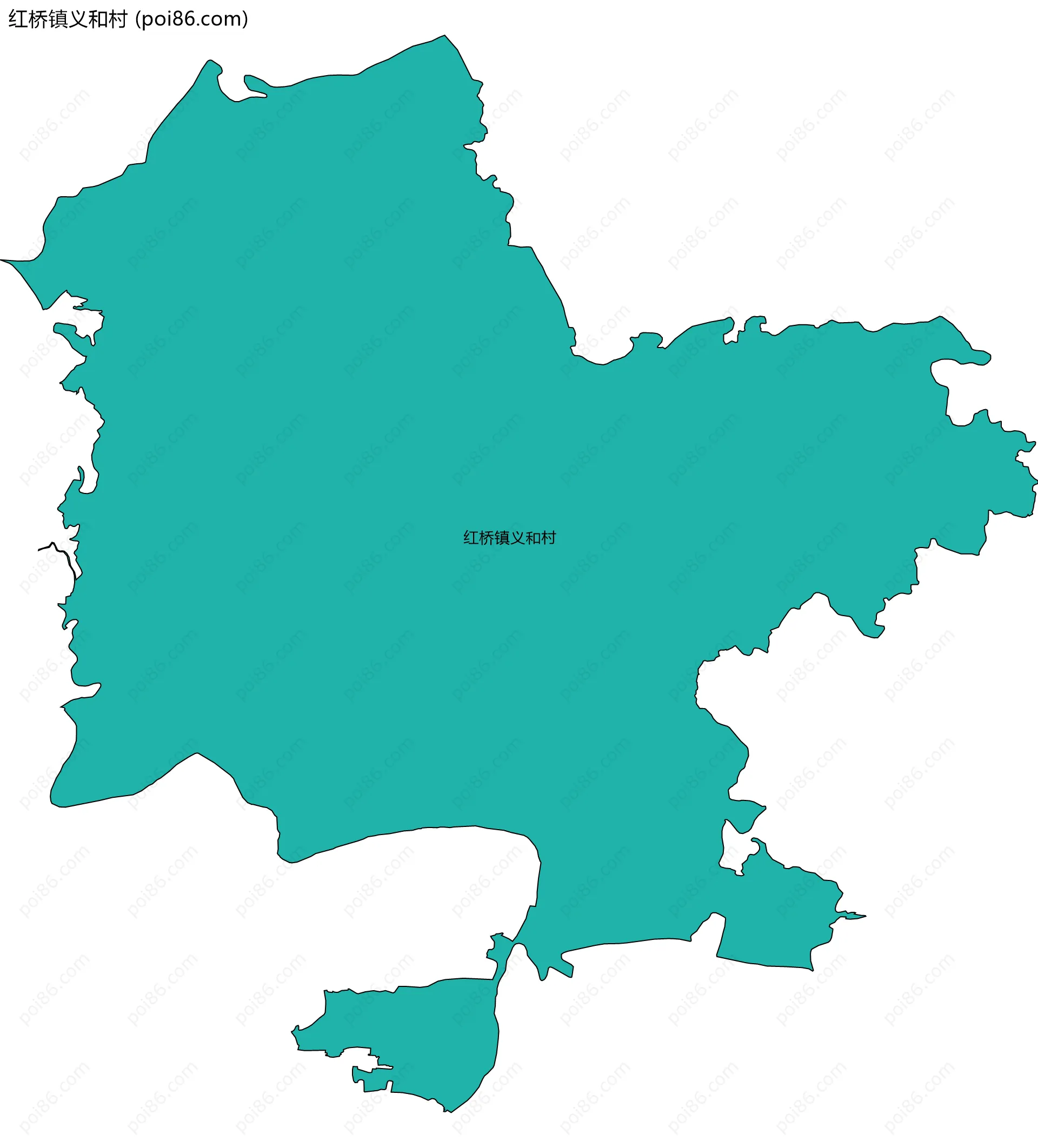 红桥镇义和村边界地图
