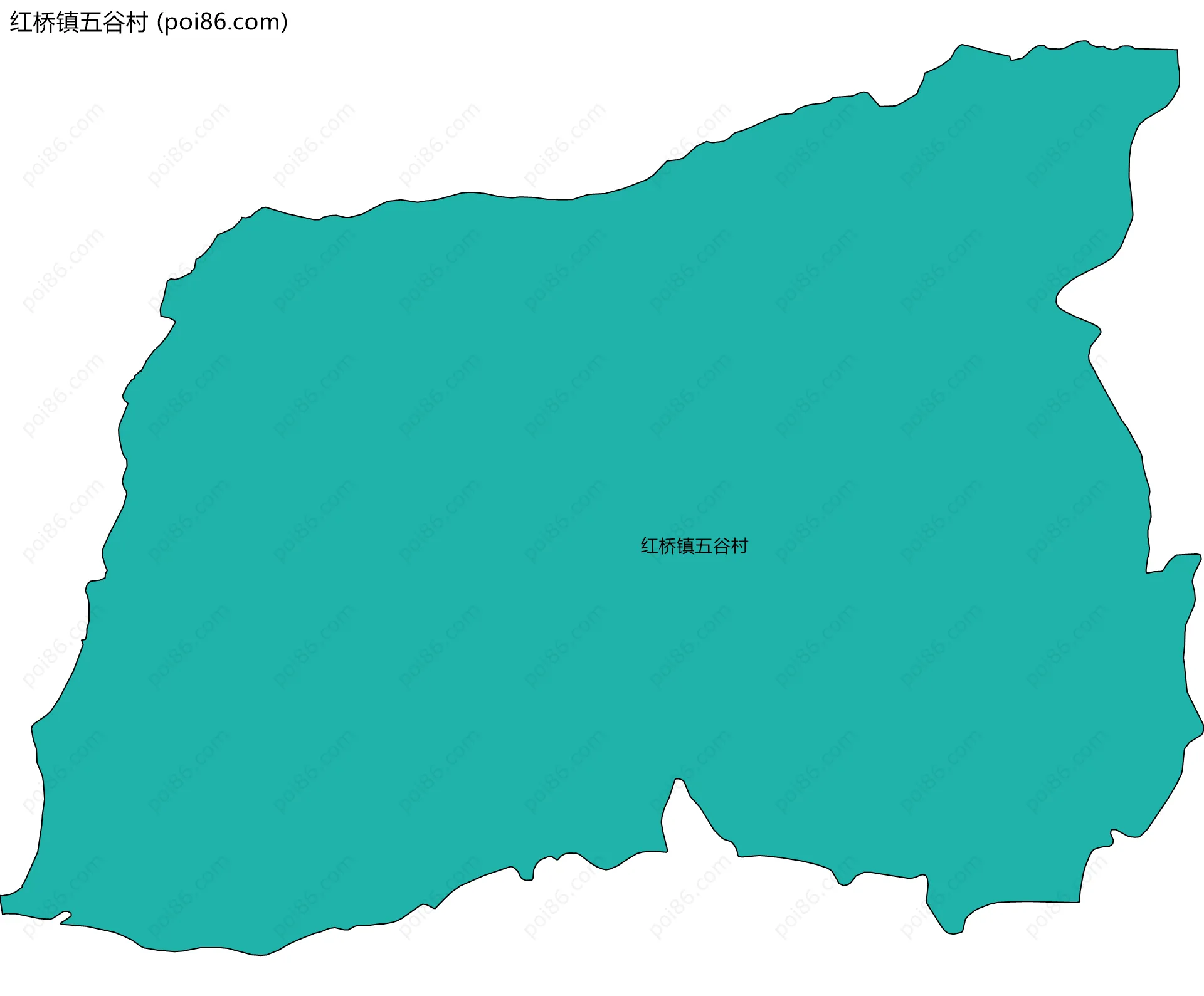 红桥镇五谷村边界地图