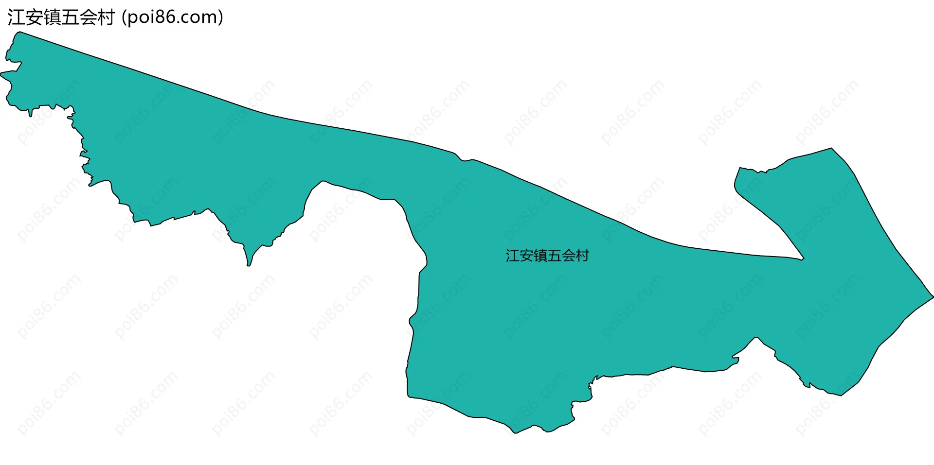 江安镇五会村边界地图