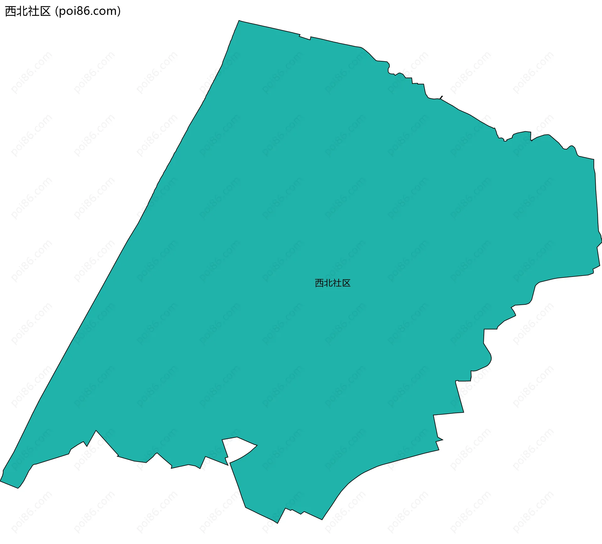 西北社区边界地图