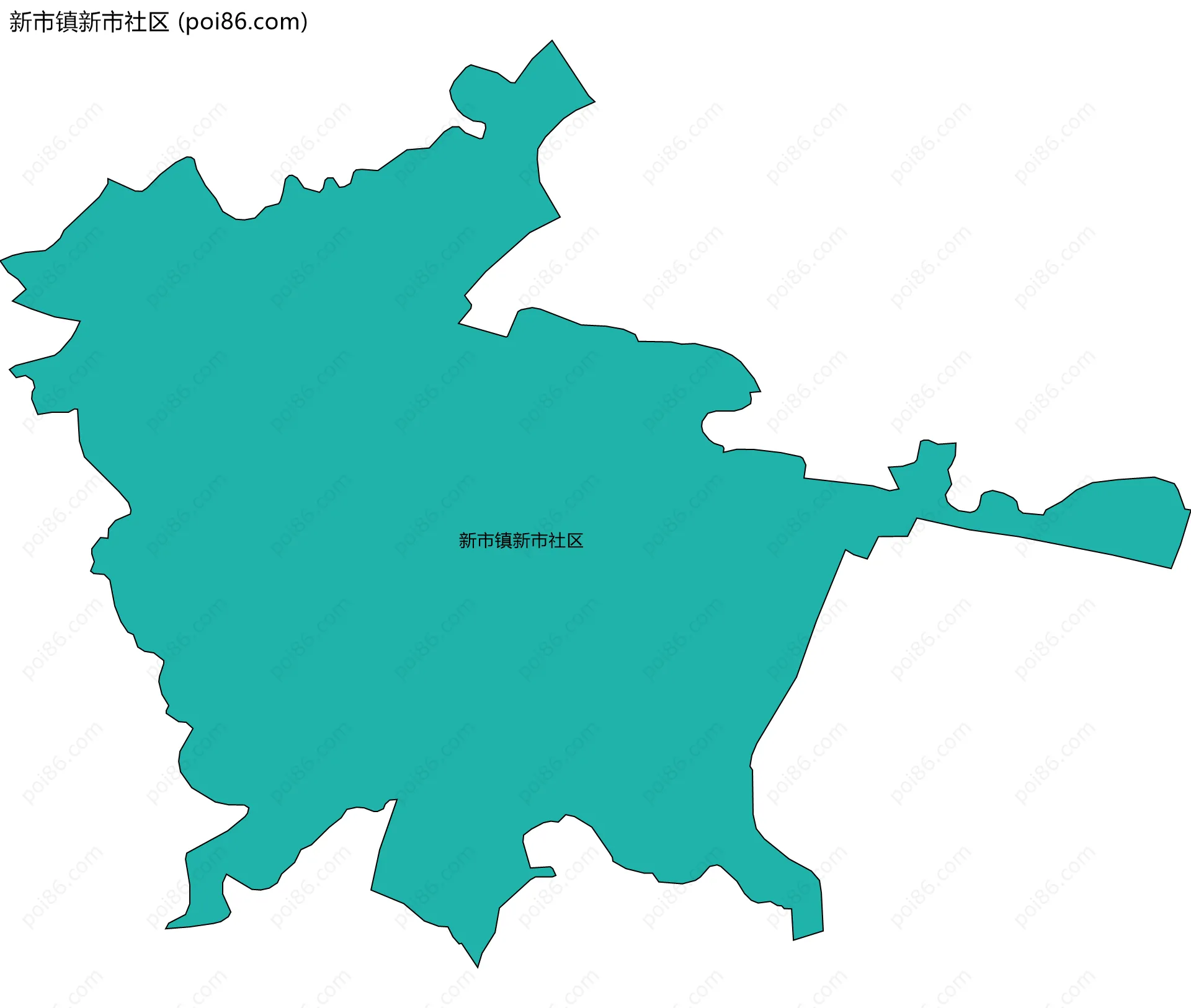 新市镇新市社区边界地图