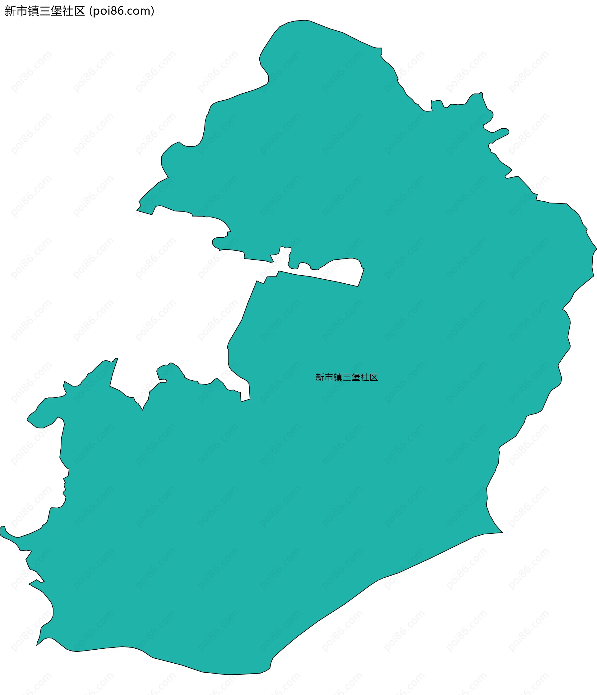 新市镇三堡社区边界地图