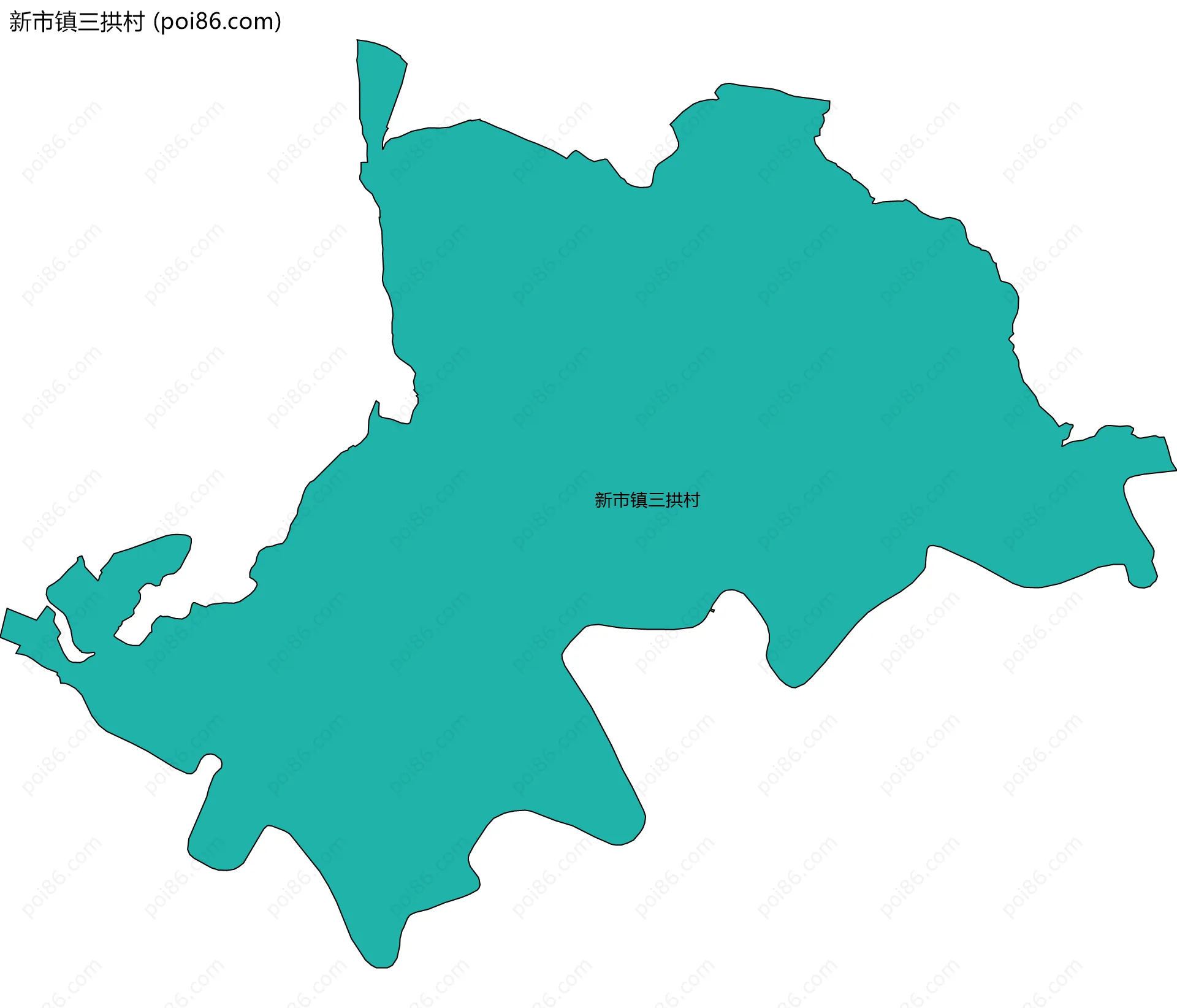 新市镇三拱村边界地图