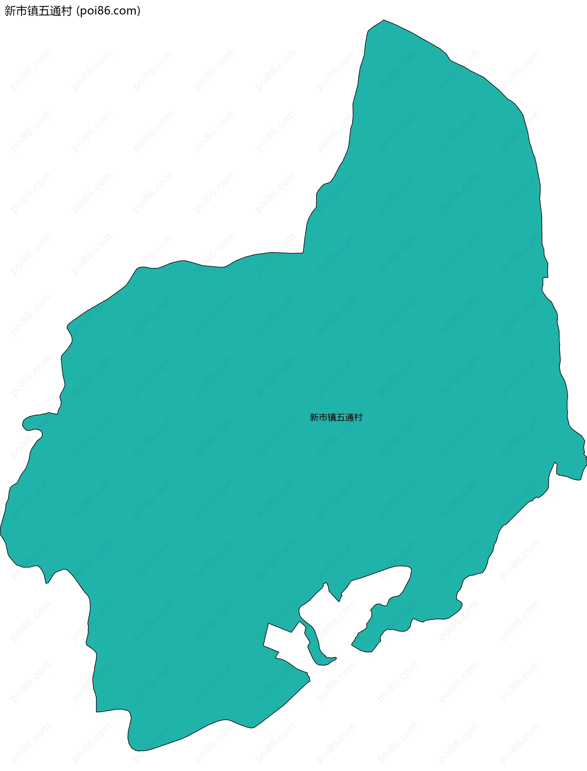 新市镇五通村边界地图