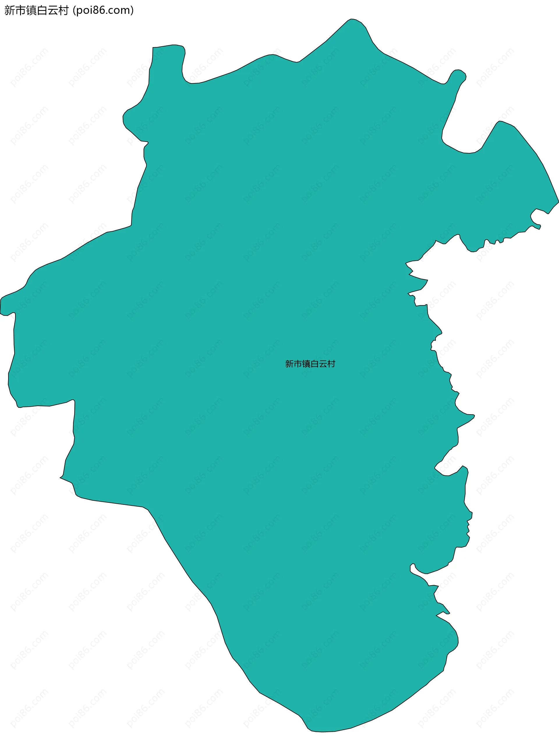 新市镇白云村边界地图