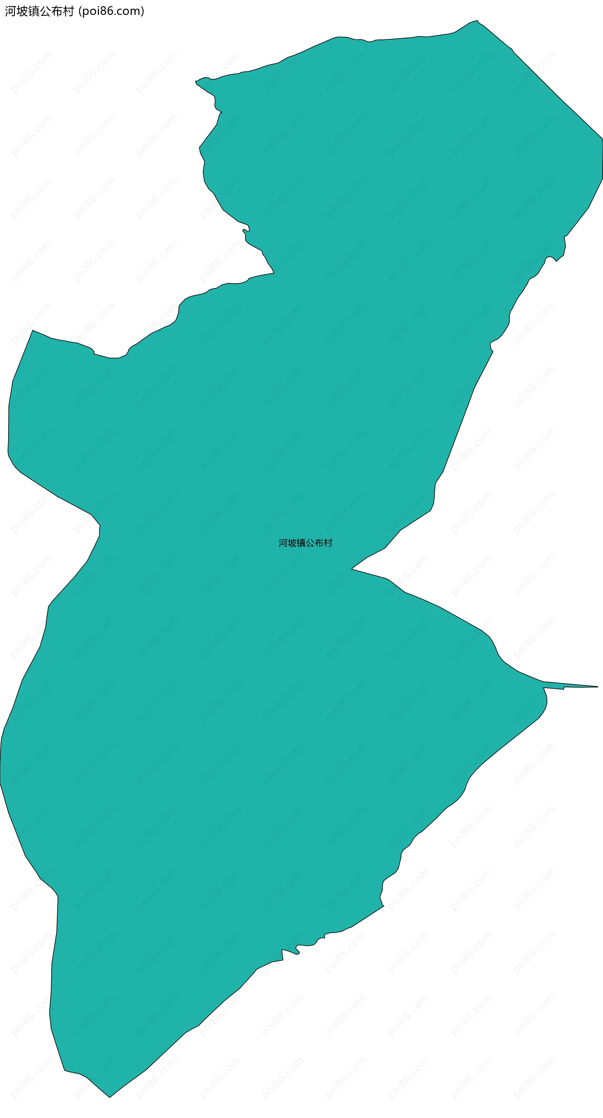 河坡镇公布村边界地图