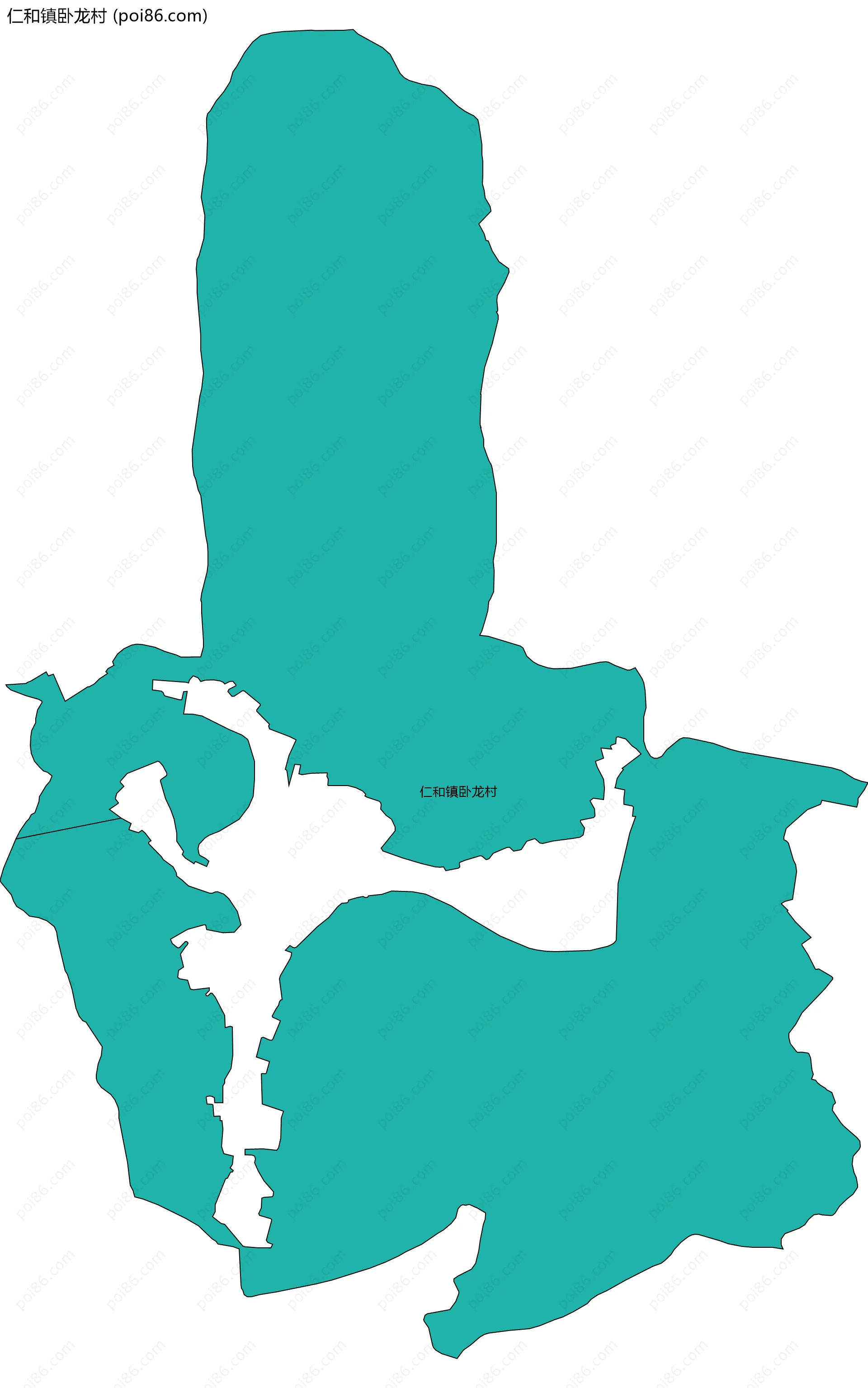 仁和镇卧龙村边界地图