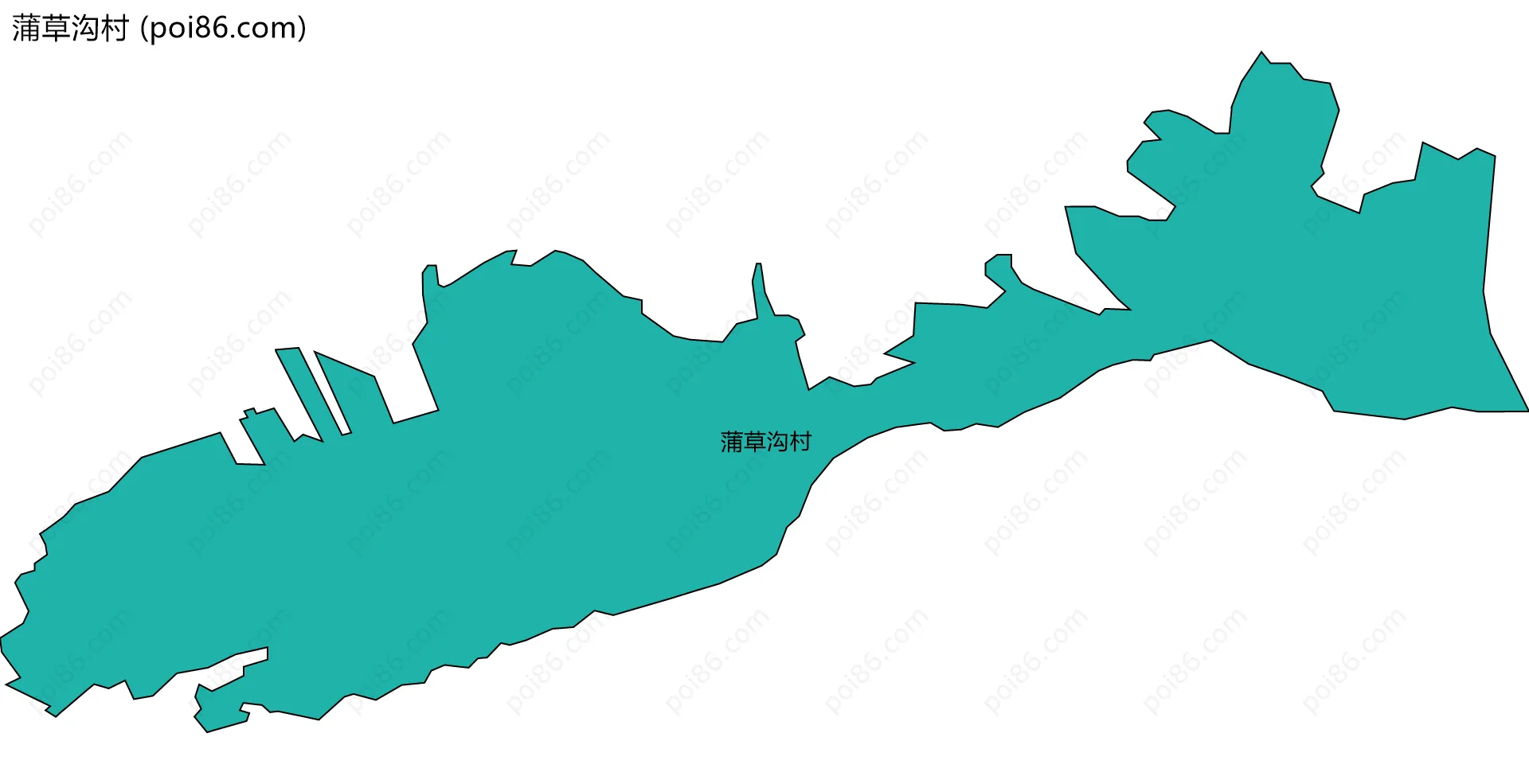 蒲草沟村边界地图