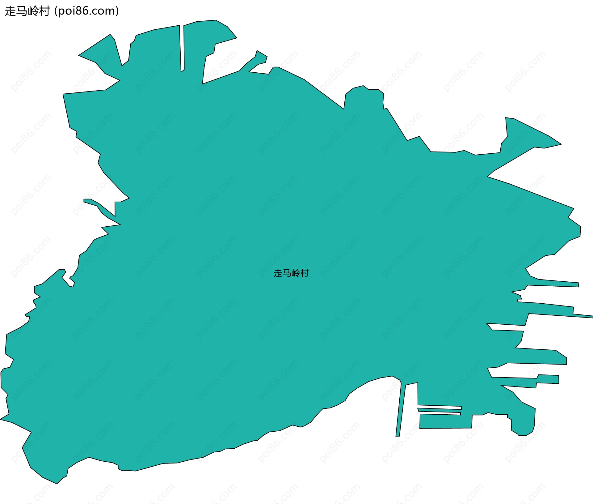 走马岭村边界地图