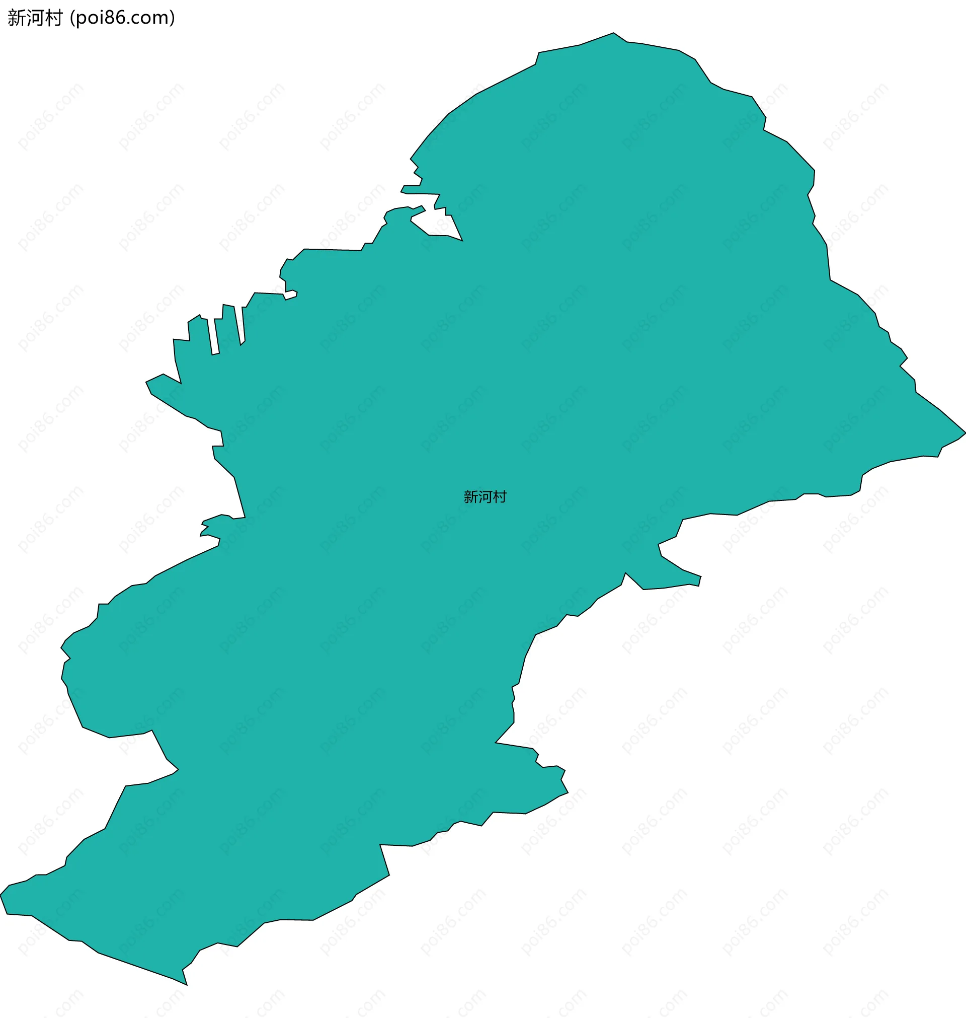 新河村边界地图