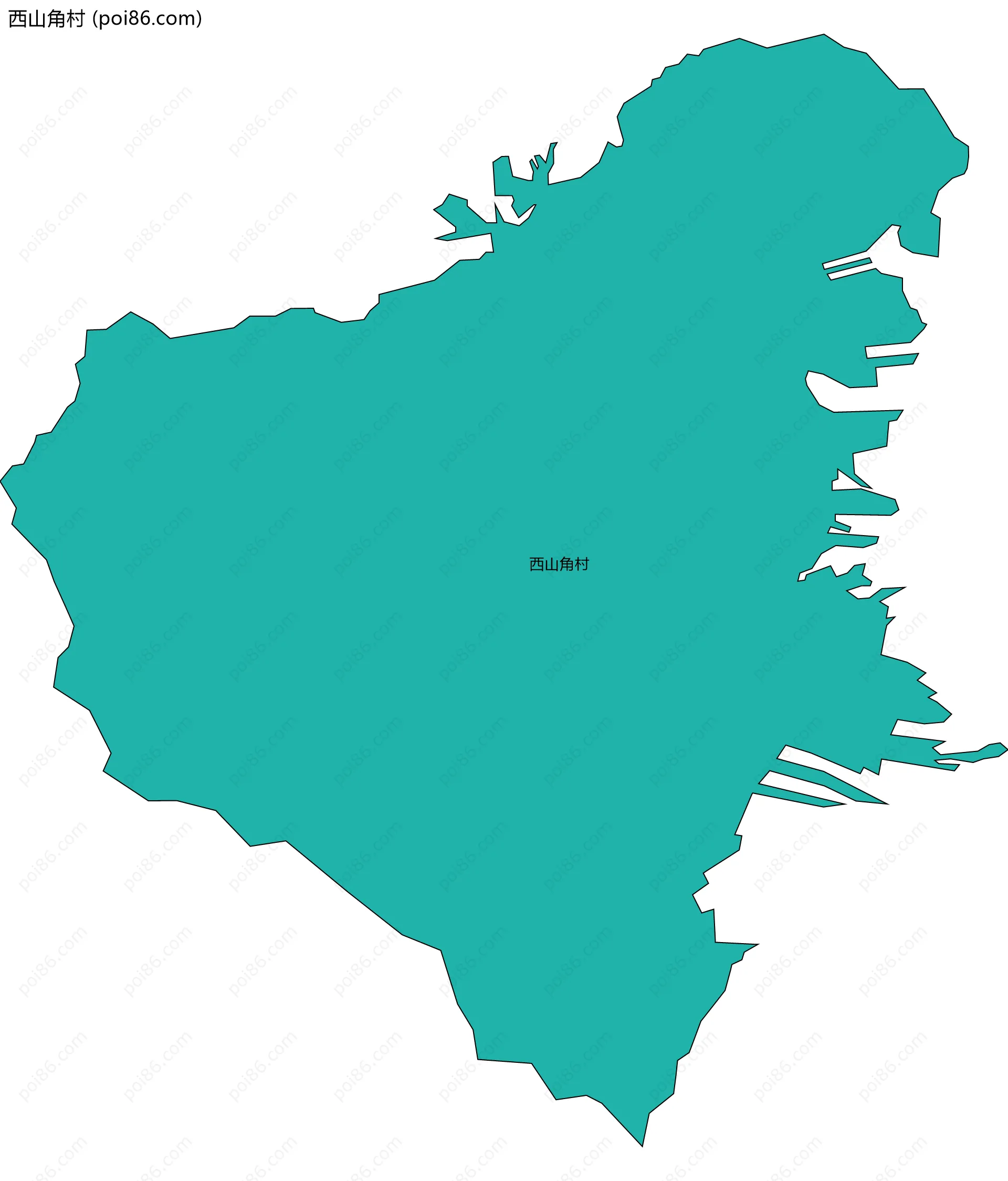 西山角村边界地图