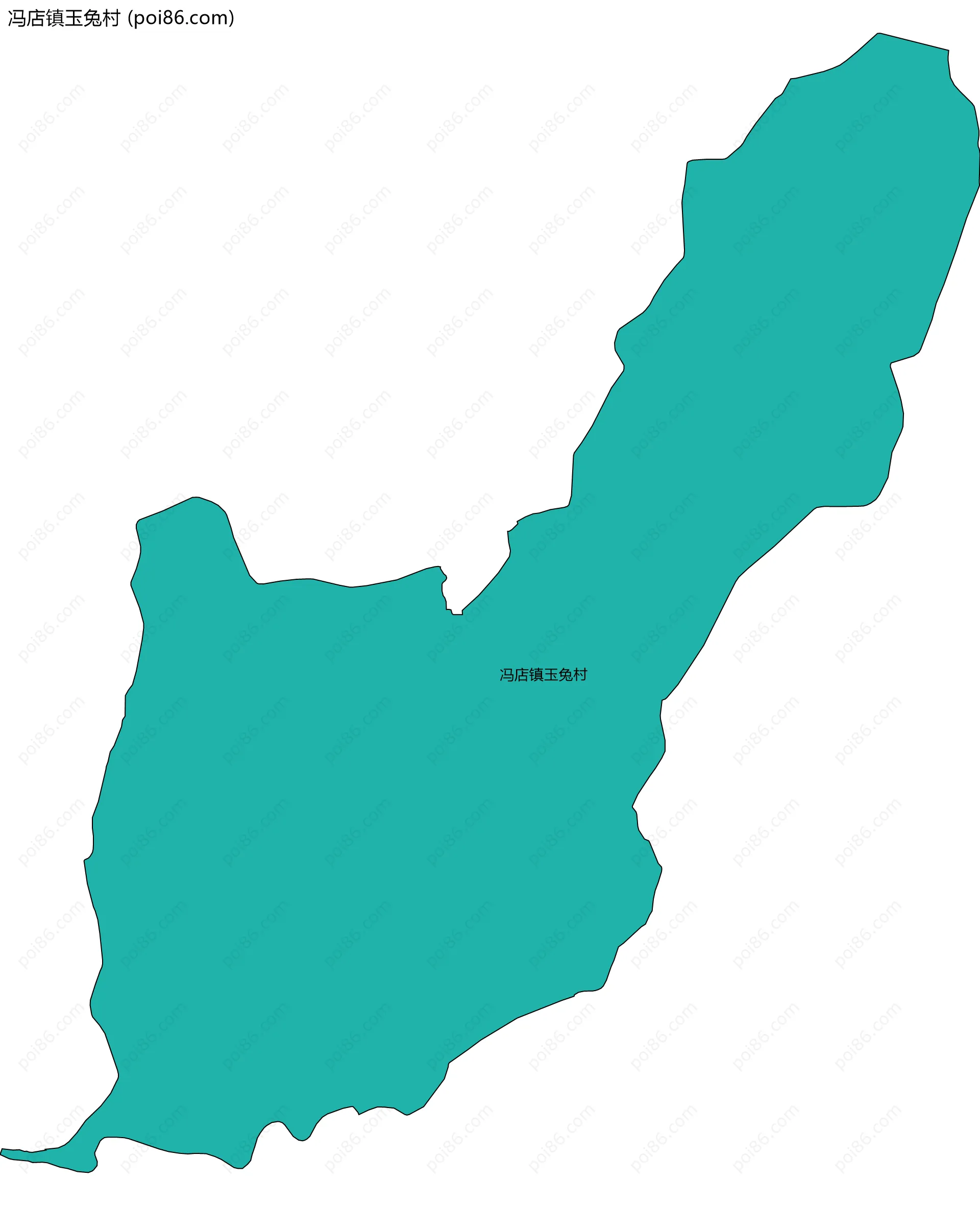 冯店镇玉兔村边界地图