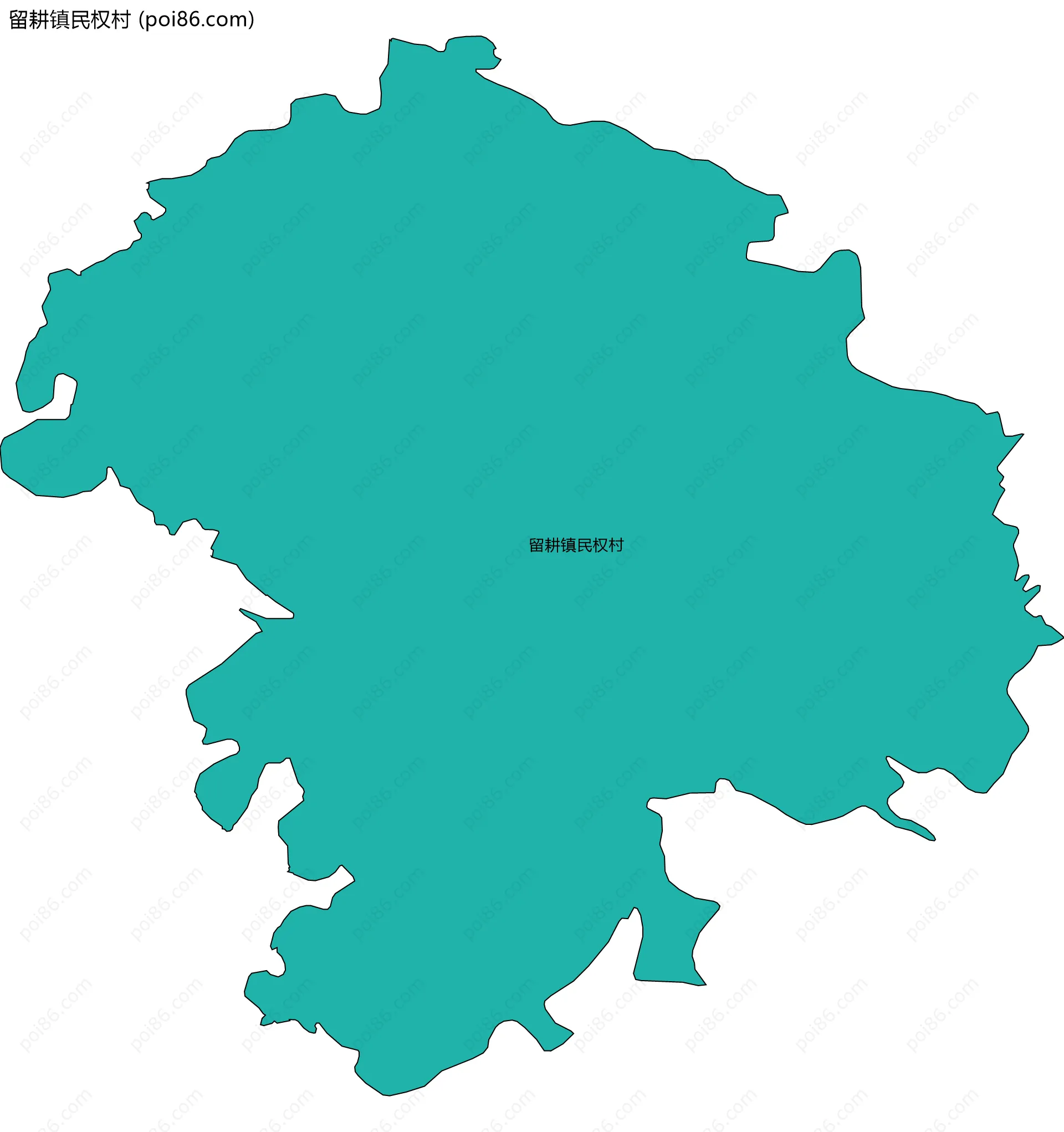 留耕镇民权村边界地图