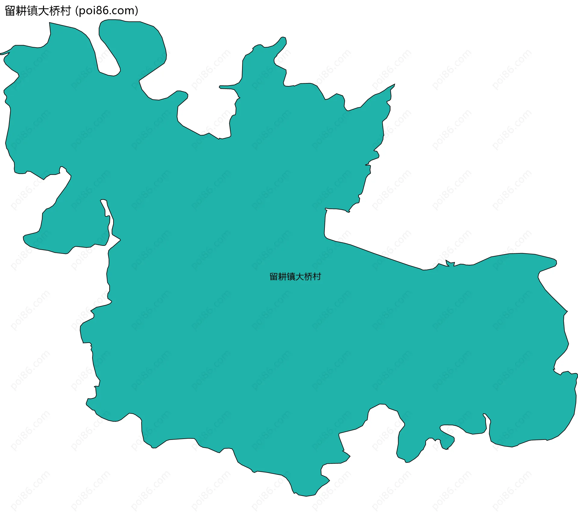 留耕镇大桥村边界地图