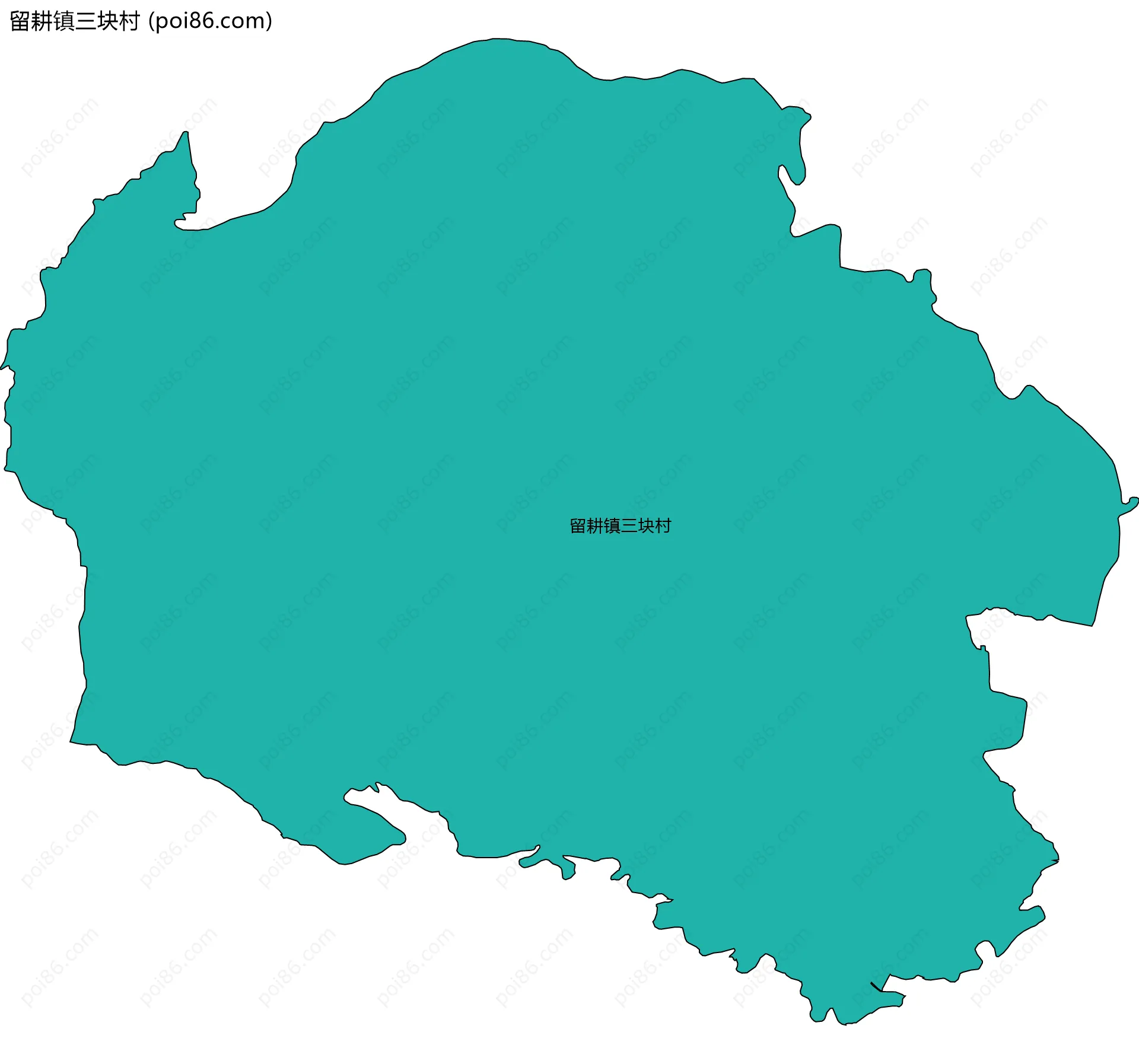 留耕镇三块村边界地图