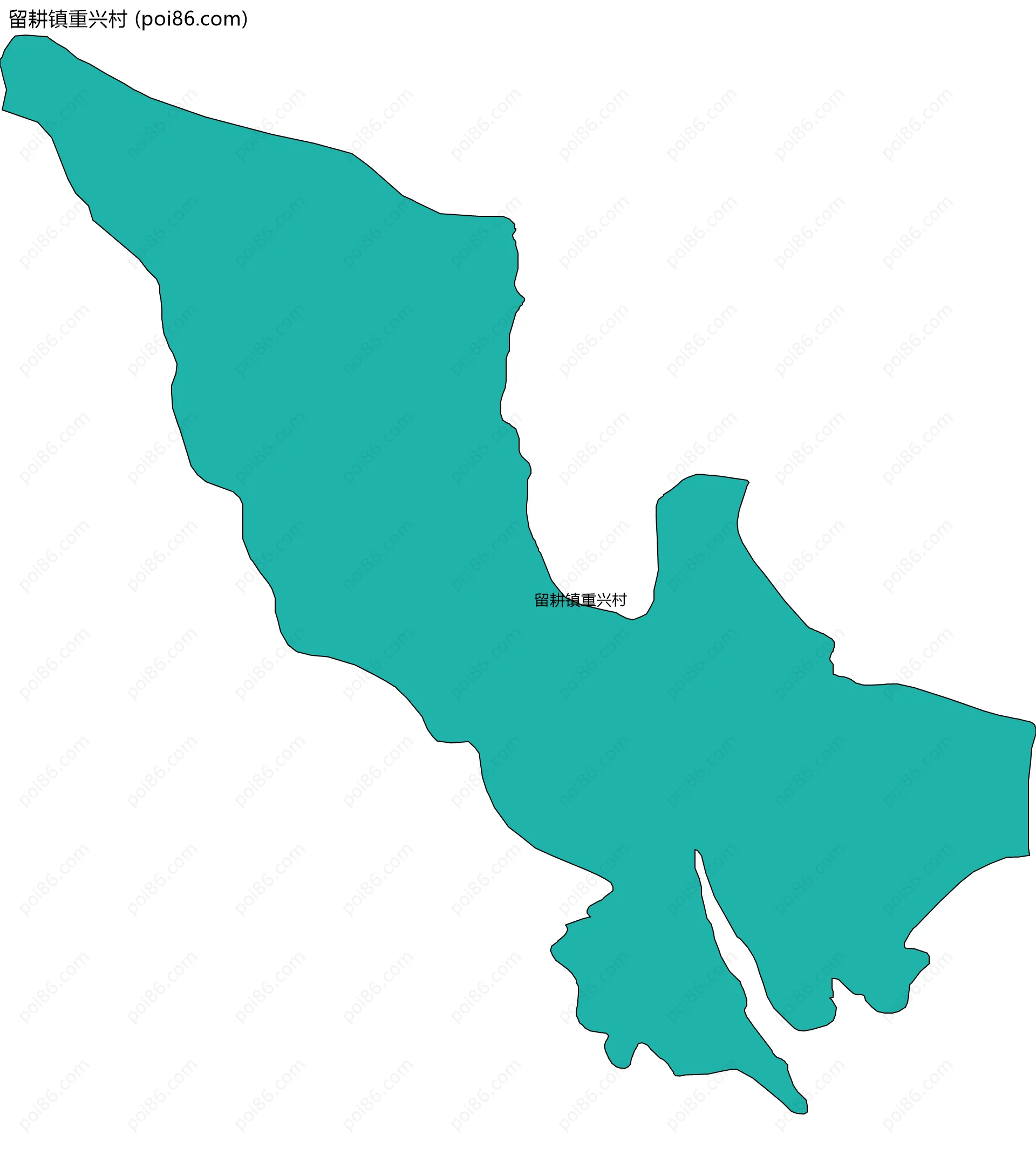 留耕镇重兴村边界地图