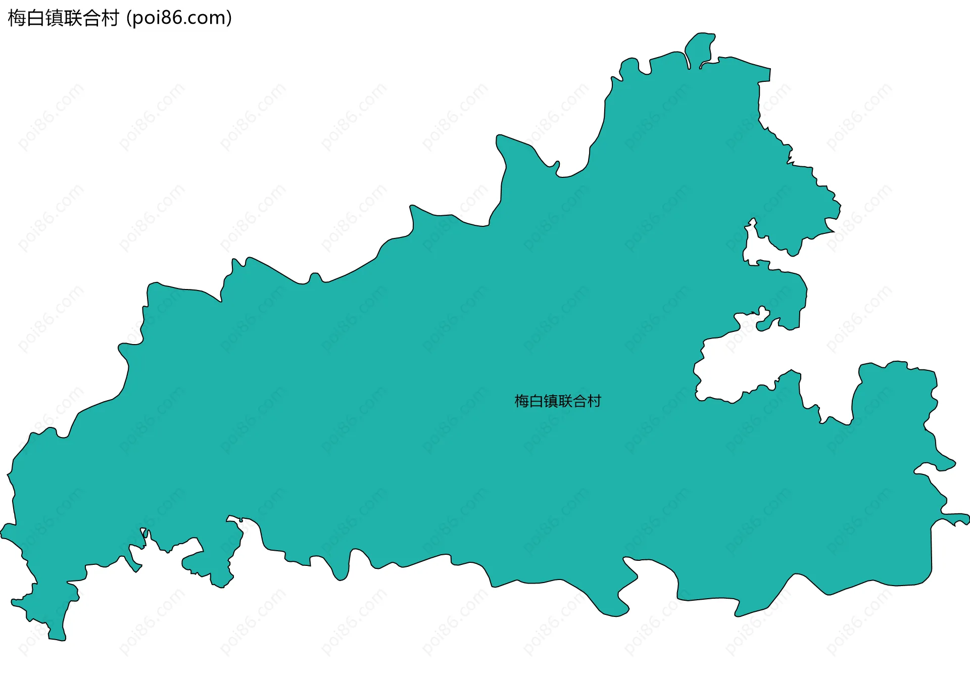 梅白镇联合村边界地图