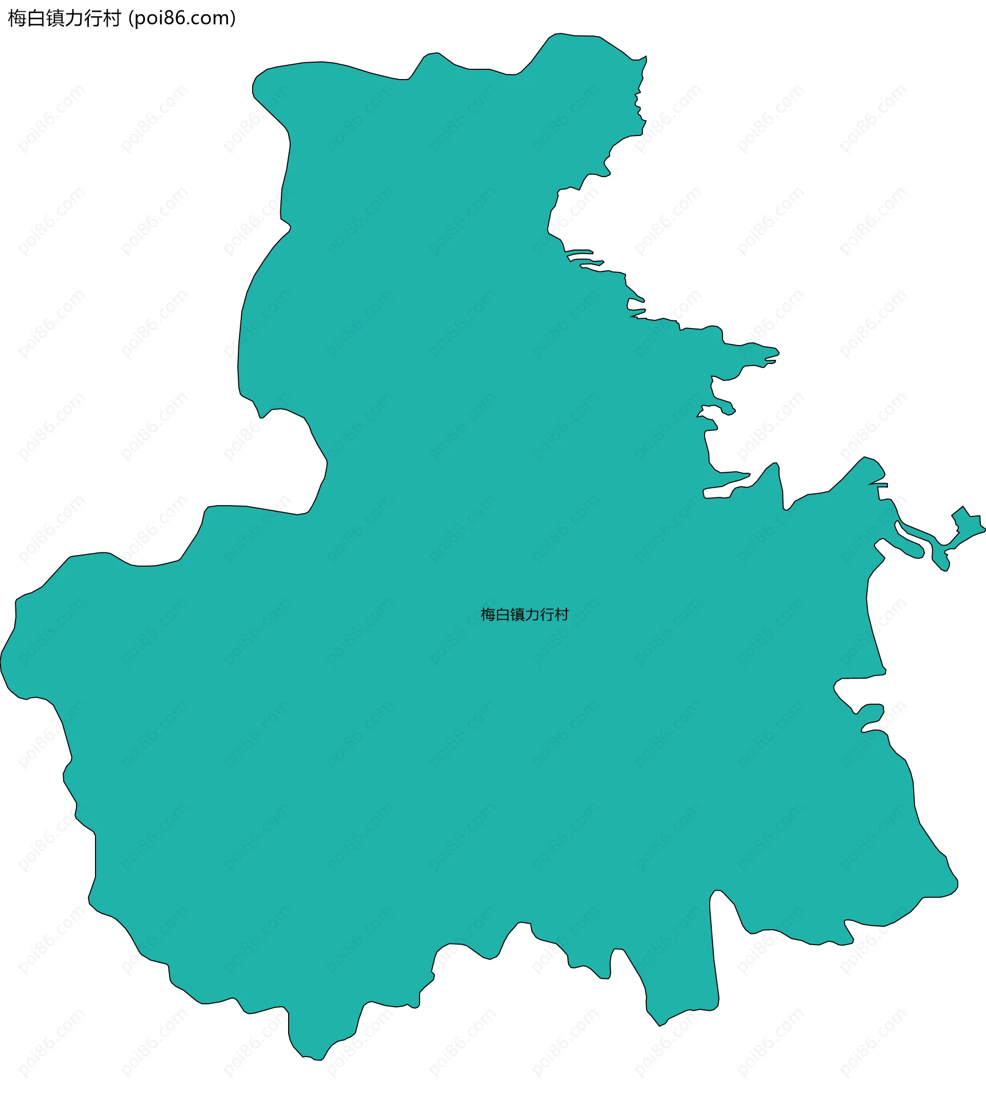 梅白镇力行村边界地图