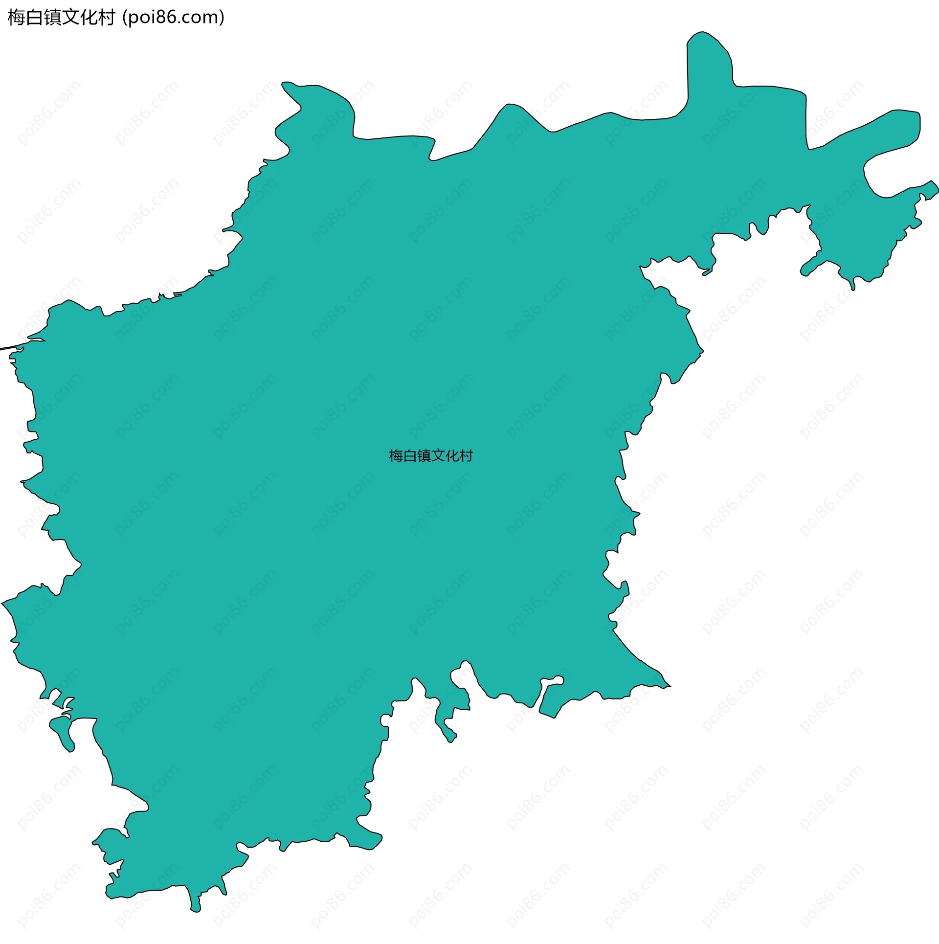 梅白镇文化村边界地图