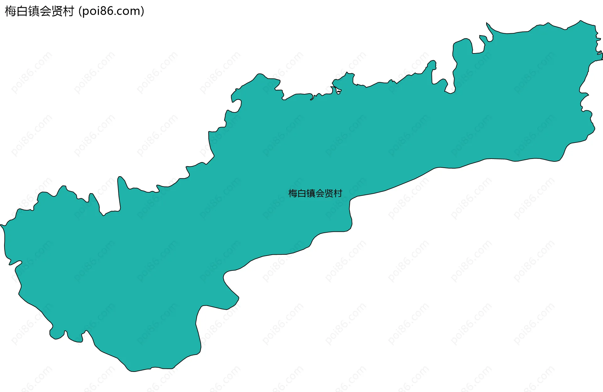 梅白镇会贤村边界地图