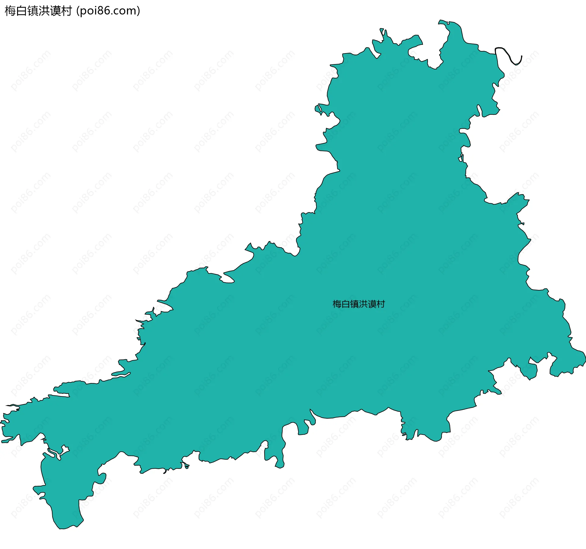 梅白镇洪谟村边界地图