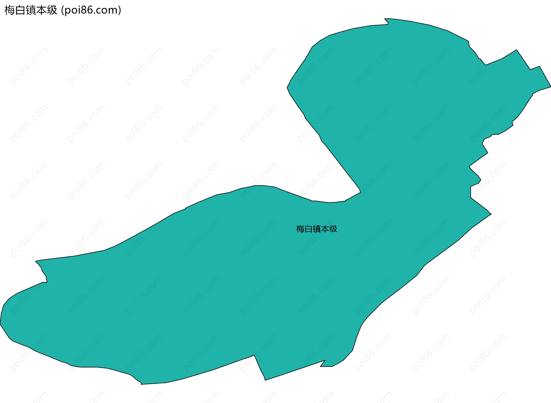 梅白镇本级边界地图