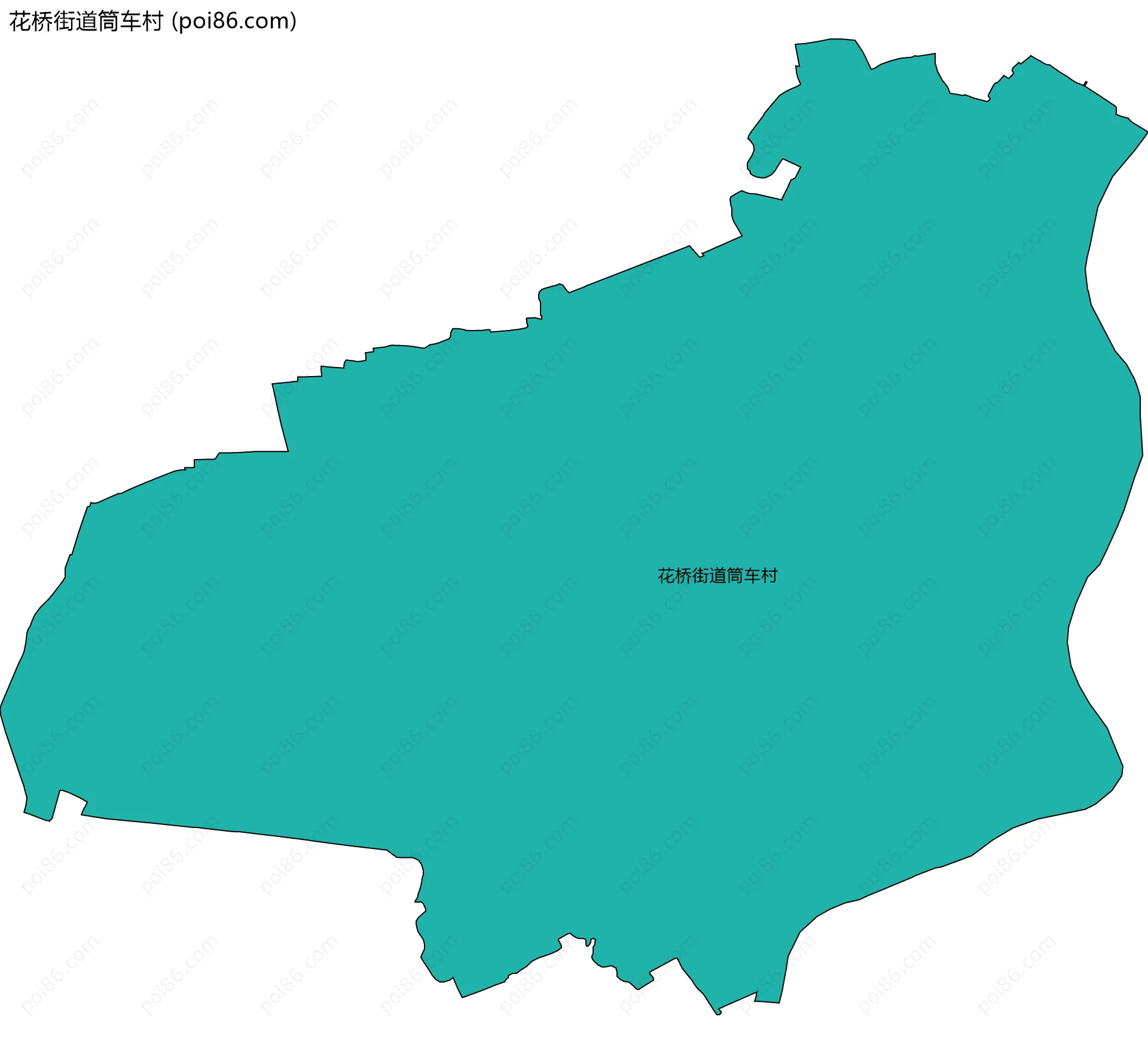 花桥街道筒车村边界地图