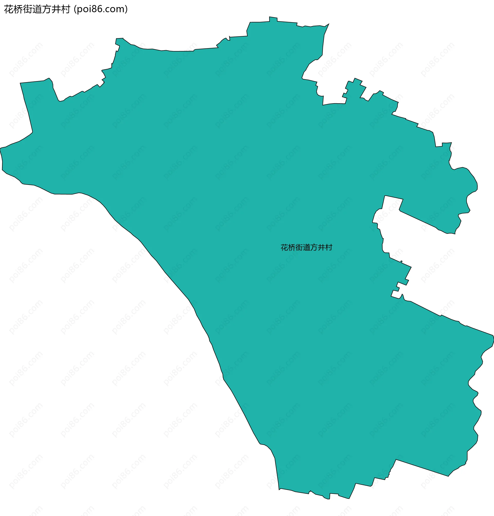 花桥街道方井村边界地图