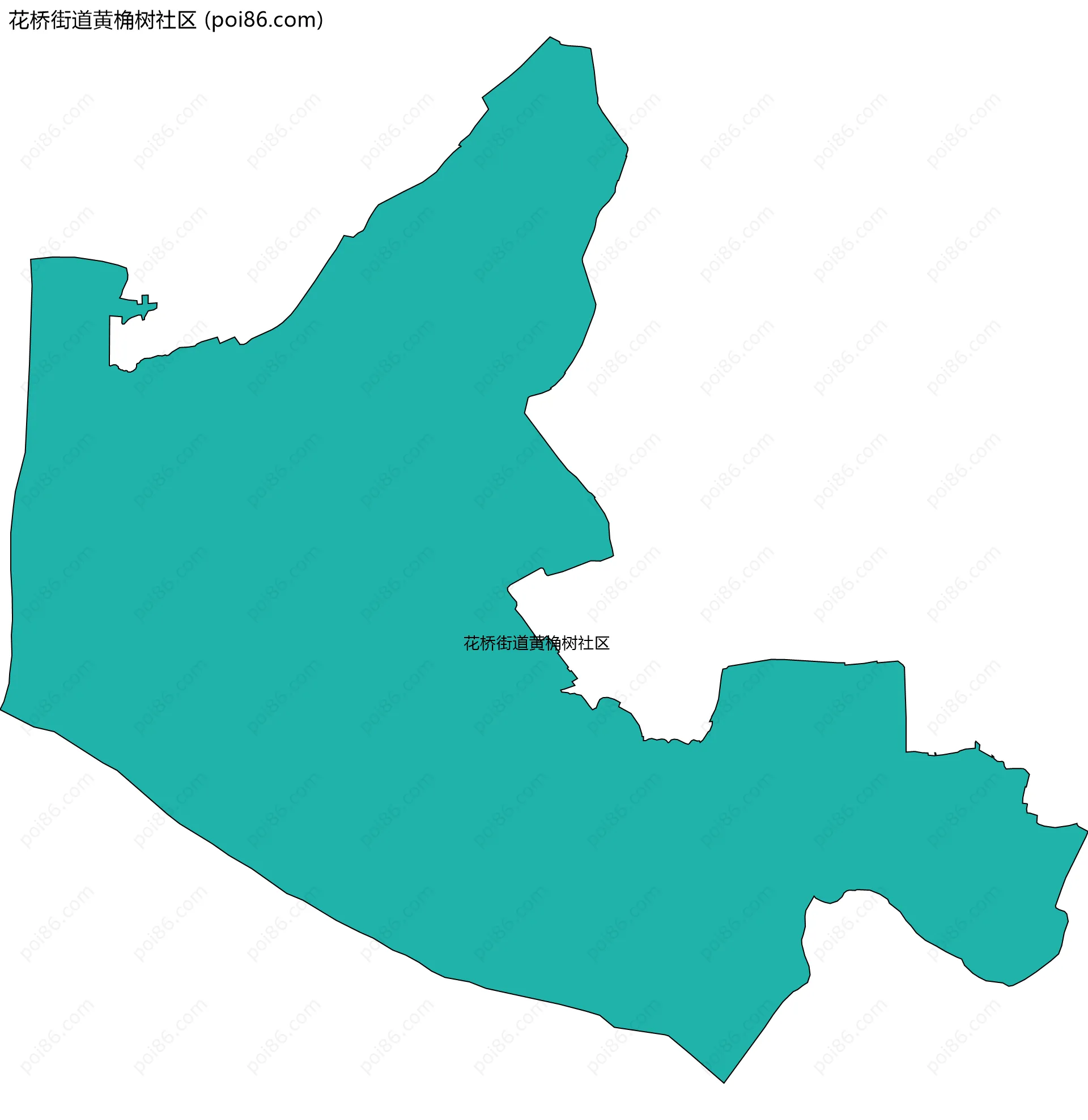 花桥街道黄桷树社区边界地图