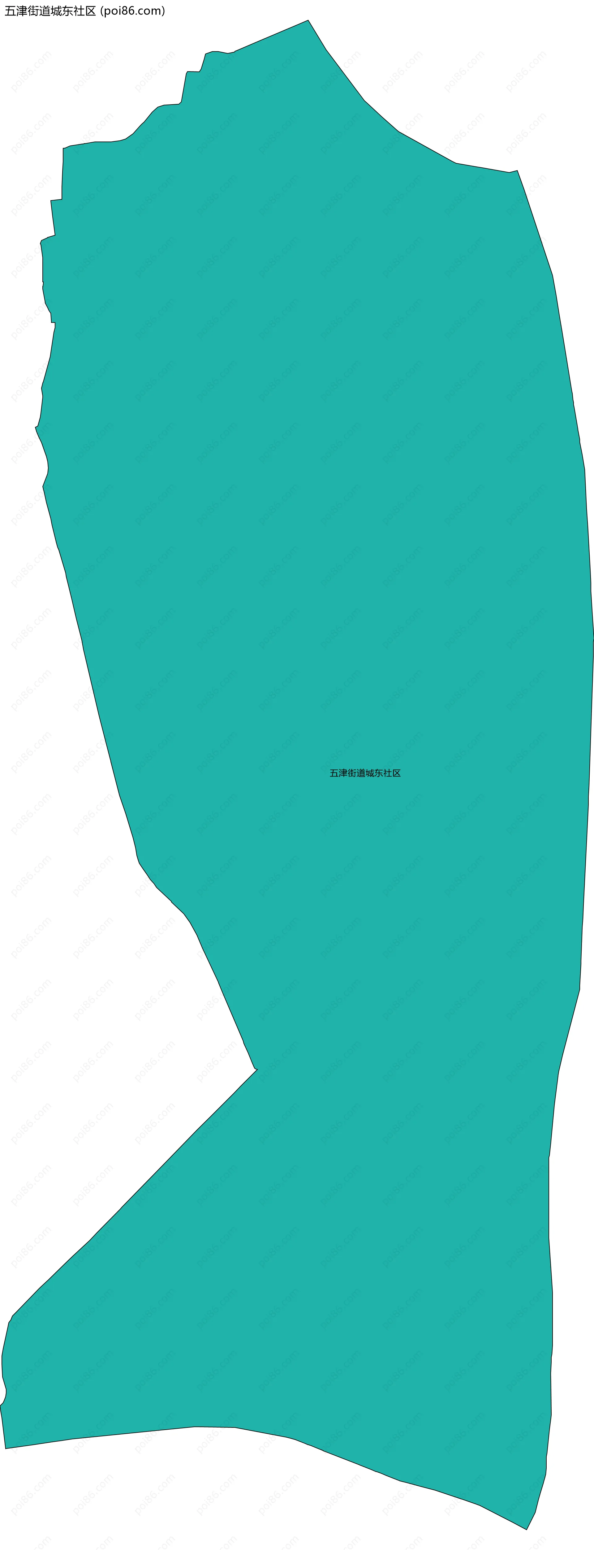 五津街道城东社区边界地图