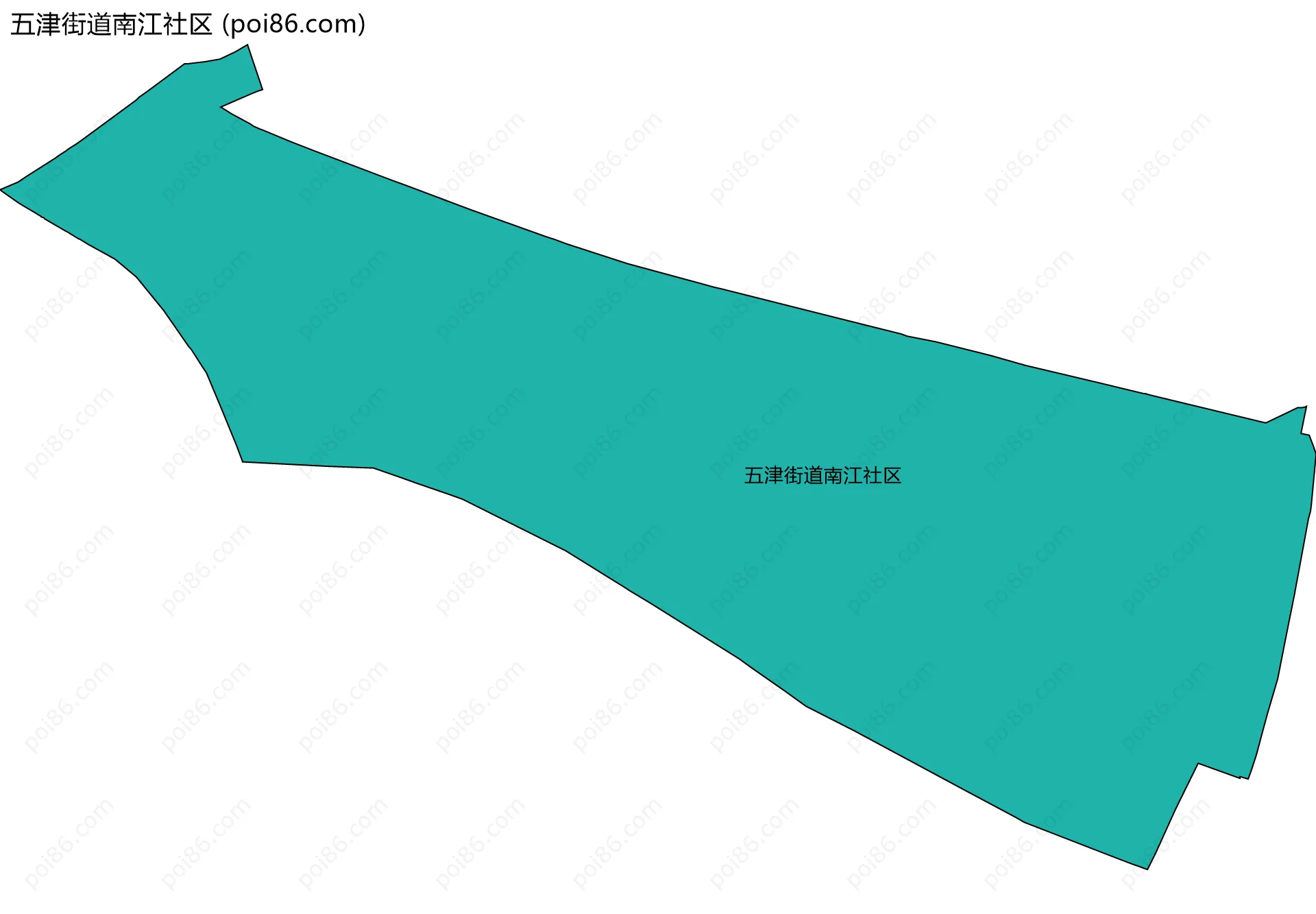 五津街道南江社区边界地图
